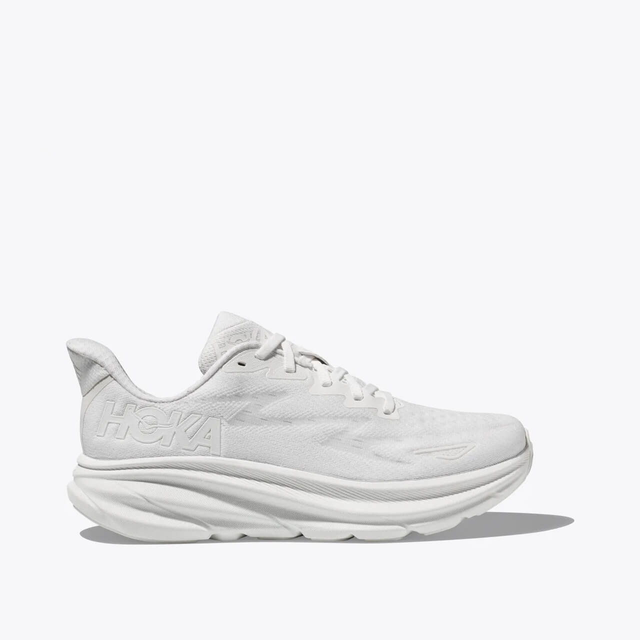Pantofi de alergare albi Hoka Clifton 9 de damă