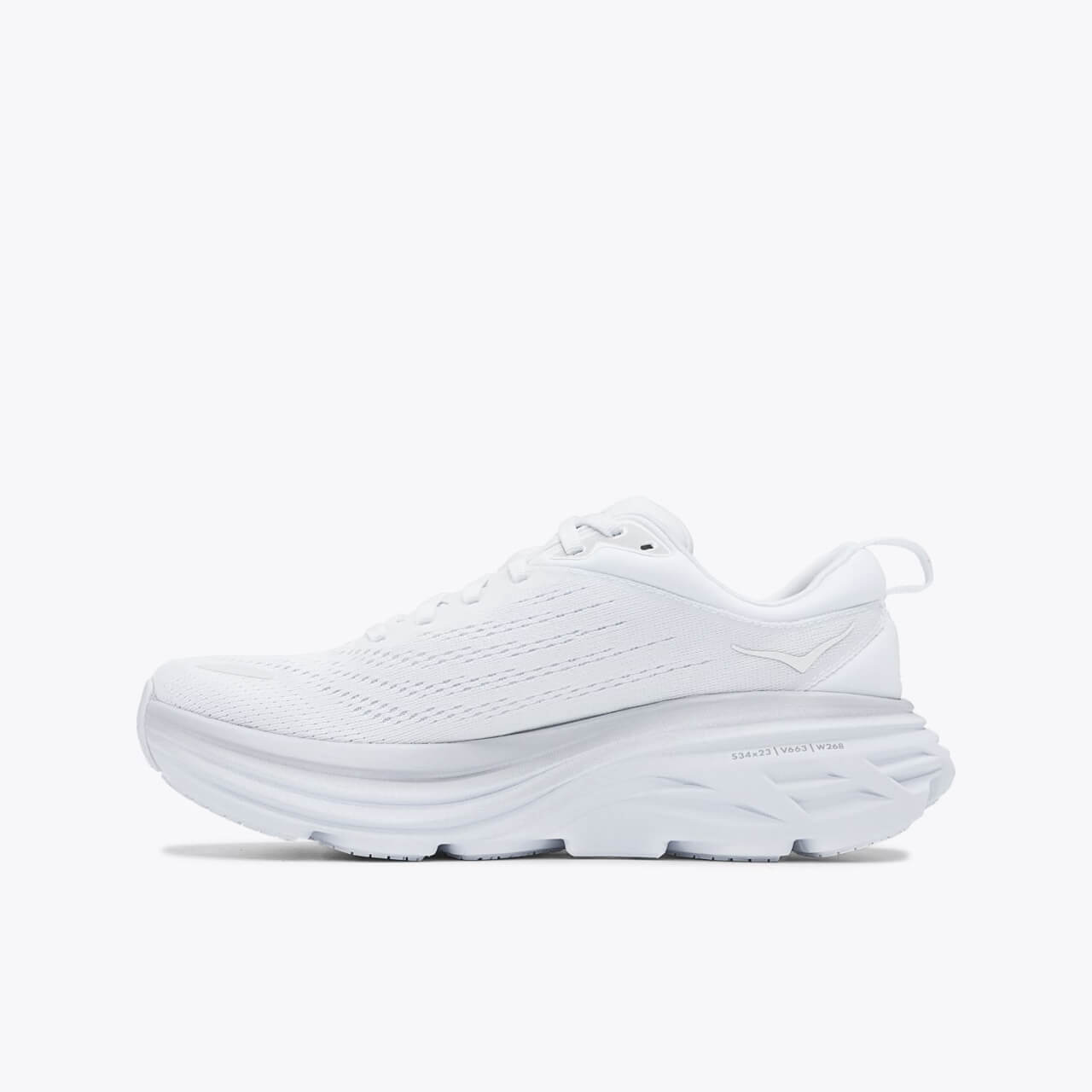 Pantofi de alergare albi Hoka Bondi 8 de damă