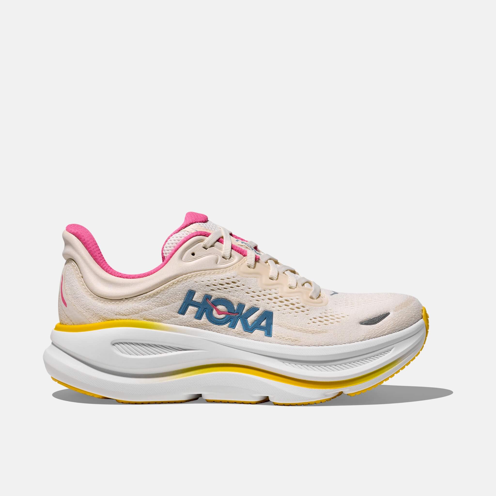 Pantofi sport bej-roz Hoka Bondi 9 de damă