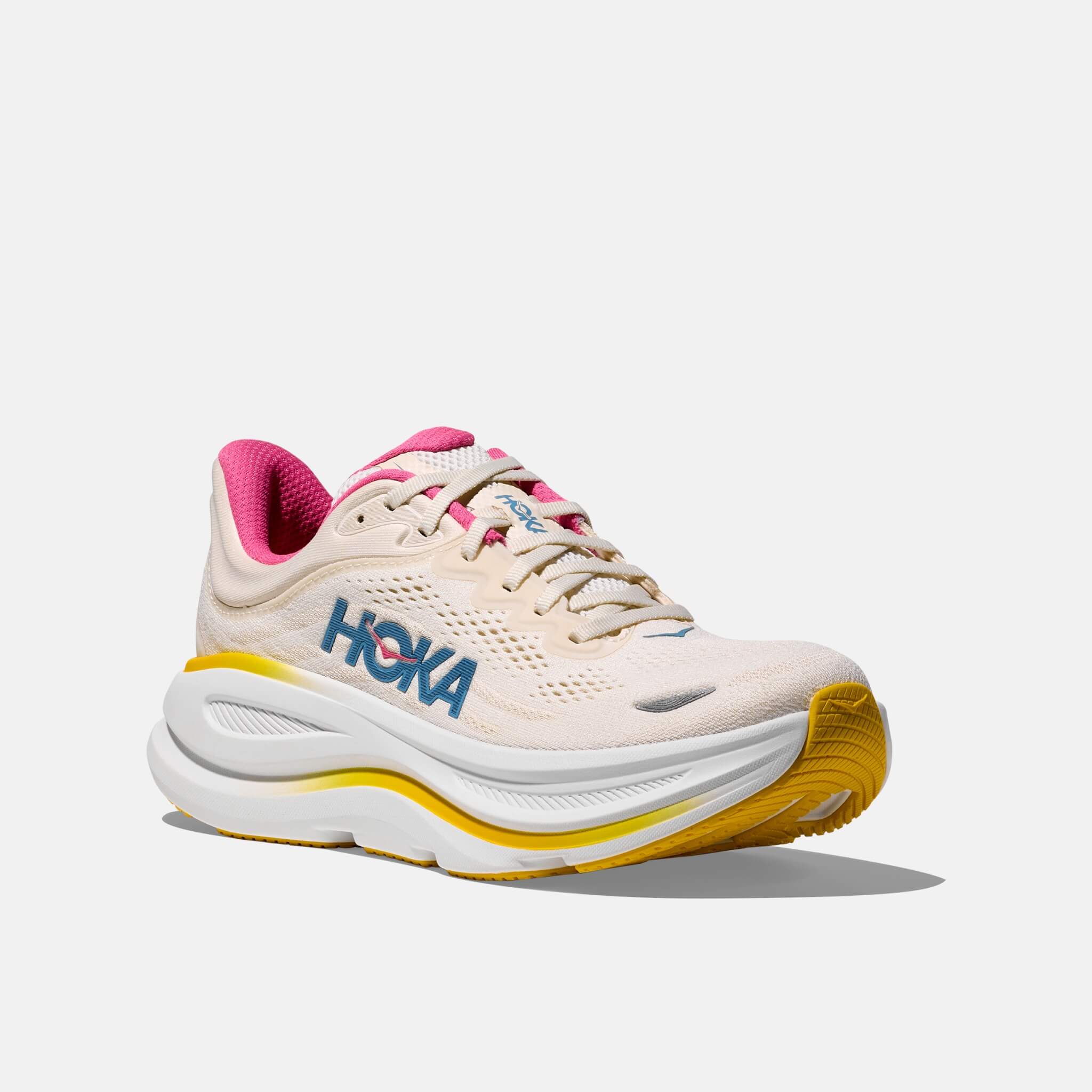 Pantofi sport bej-roz Hoka Bondi 9 de damă