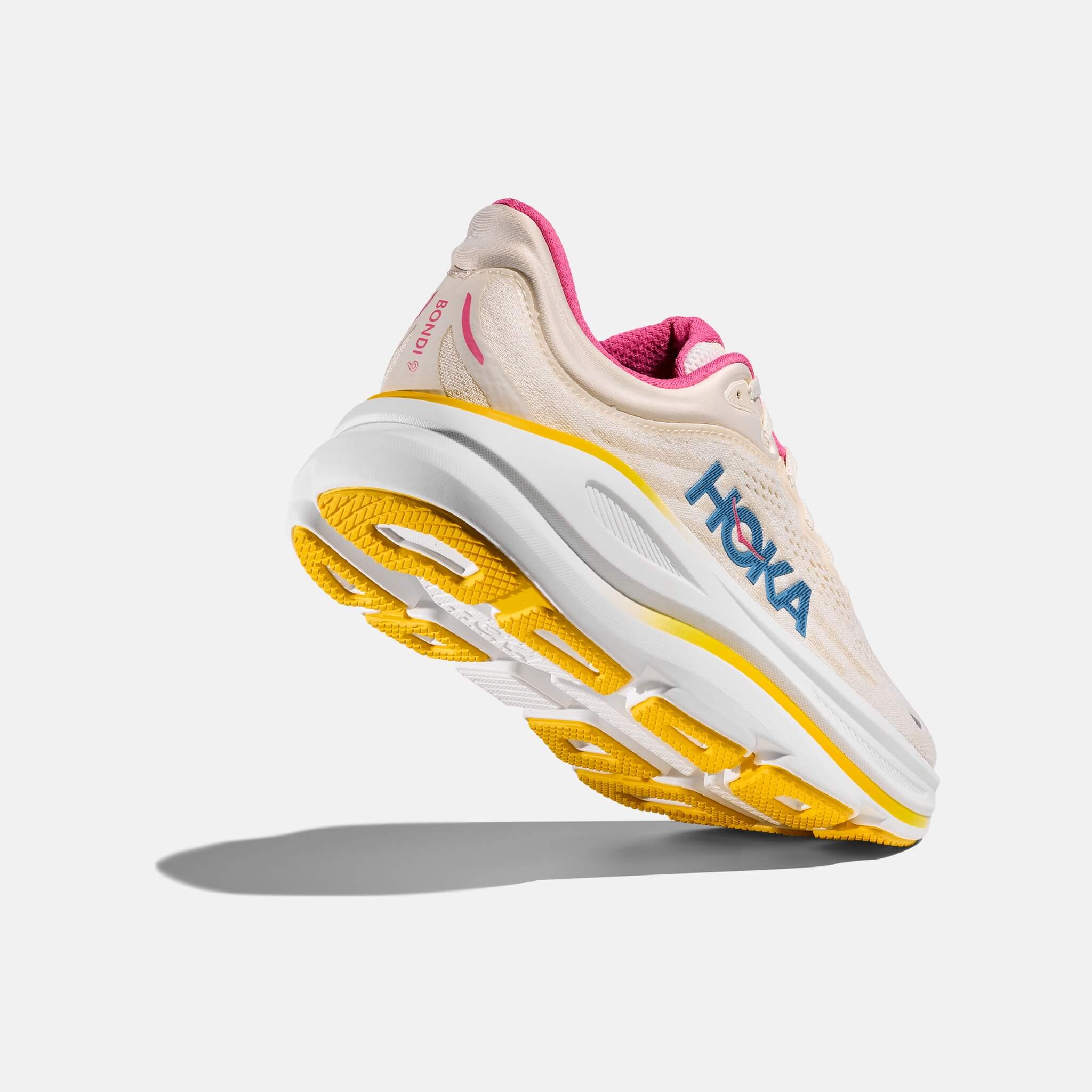 Pantofi sport bej-roz Hoka Bondi 9 de damă