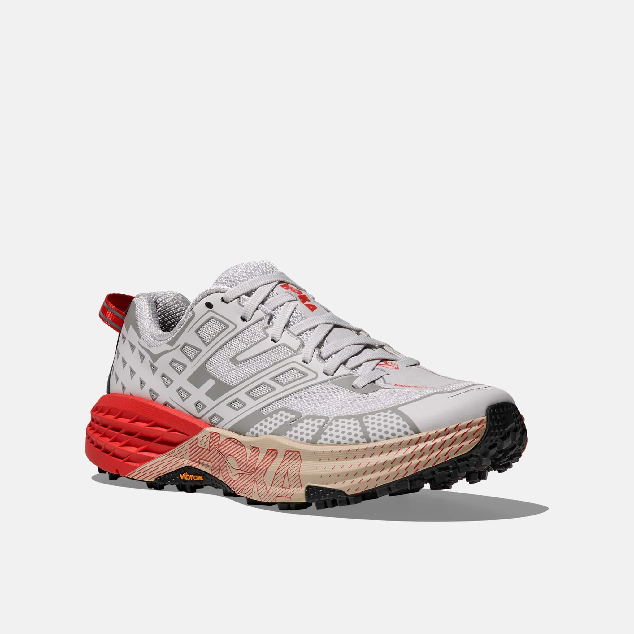 Pantofi sport gri-roșu Hoka Speedgoat 2 unisex