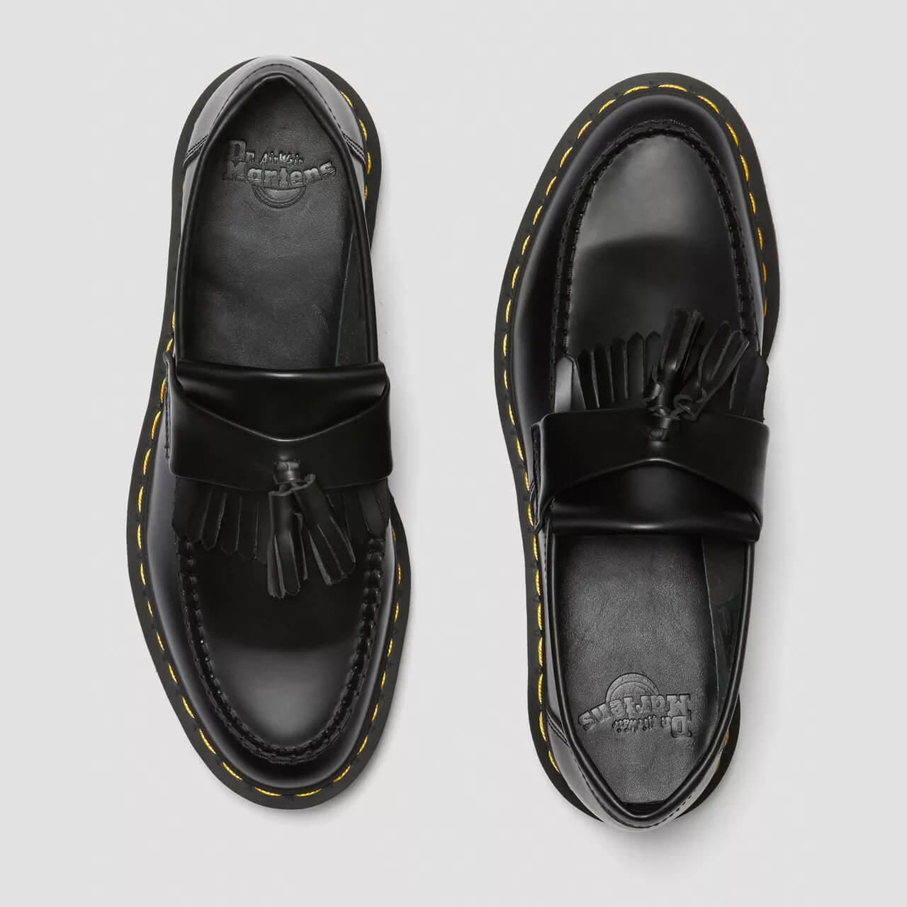 Mocasini negri Dr. Martens Adrian Yellow Stitch