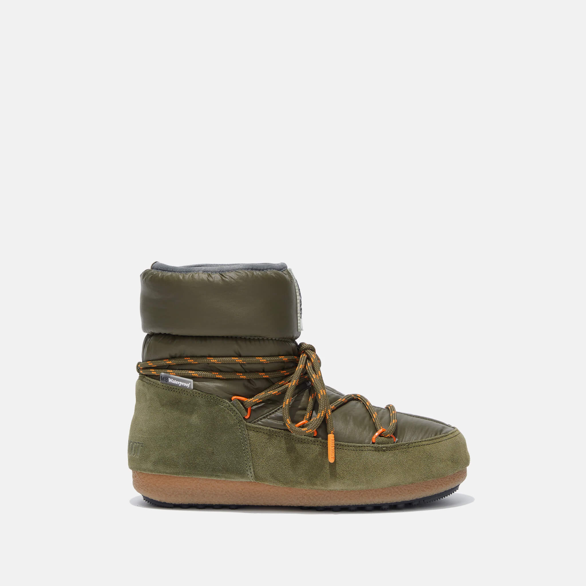 Cizme de iarnă verzi Moon Boot Low Suede Nylon de damă