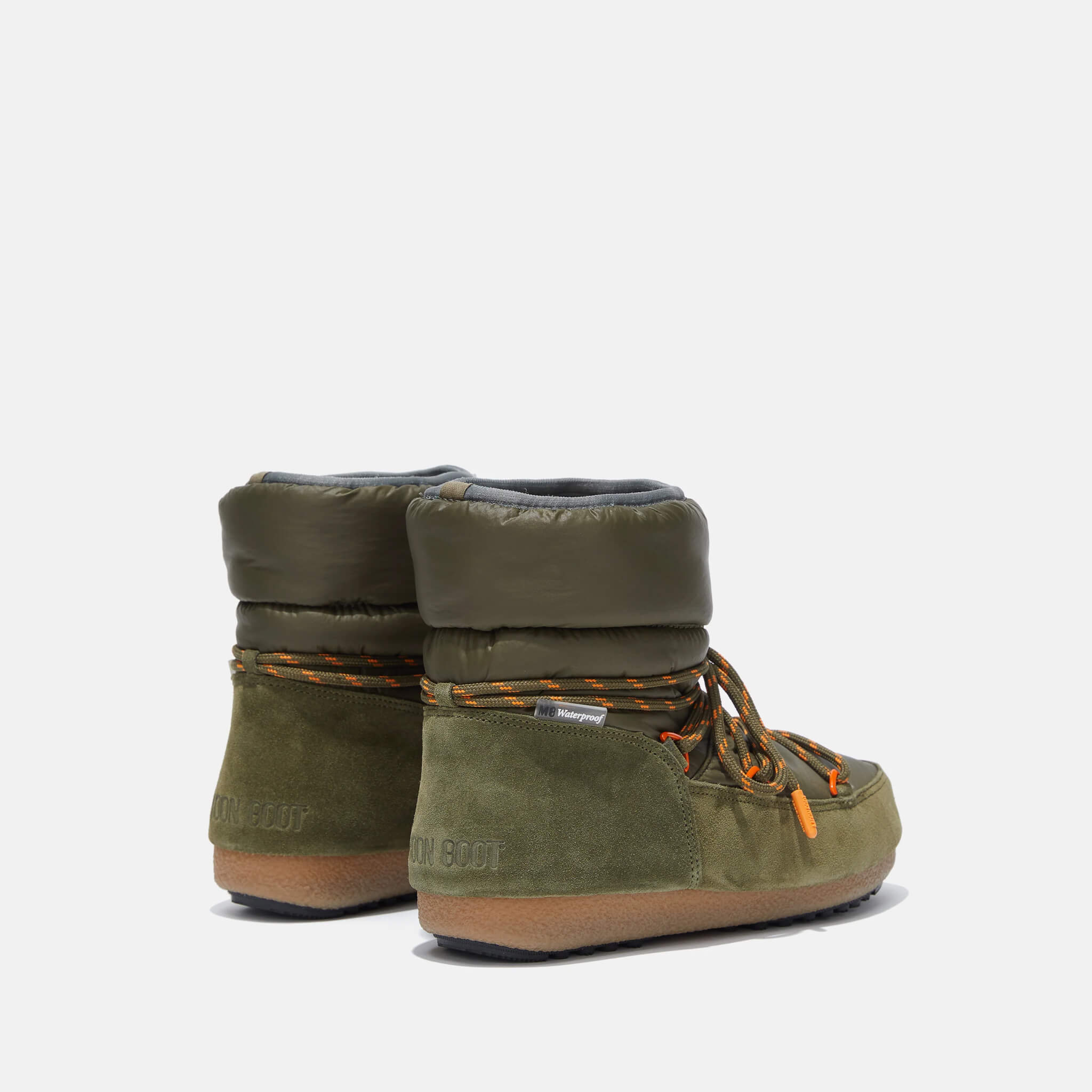 Cizme de iarnă verzi Moon Boot Low Suede Nylon de damă