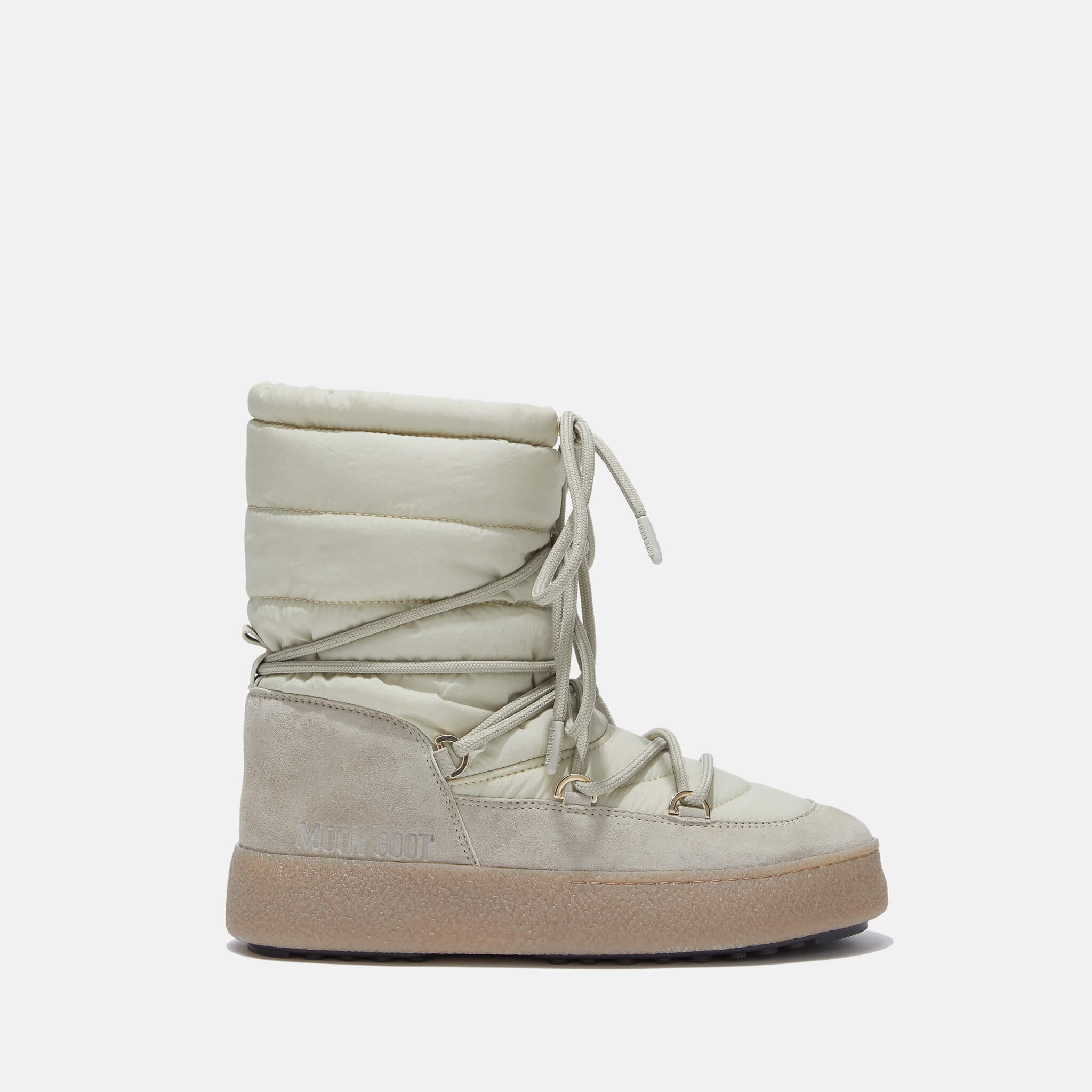 Cizme de iarnă crem Moon Boot Ltrack Suede Nylon de damă