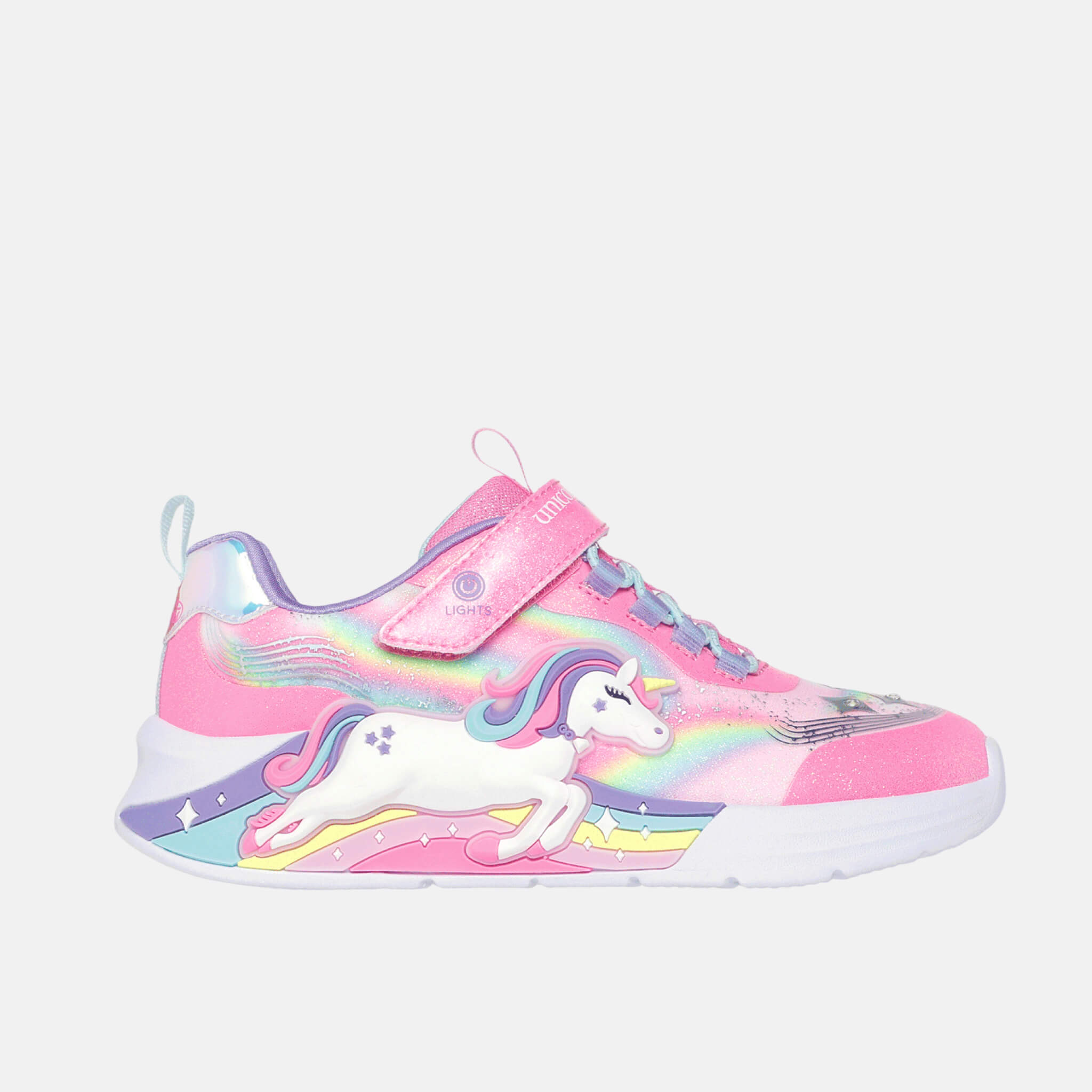 Pantofi sport roz Skechers S-Lights: Unicorn Chaser copii