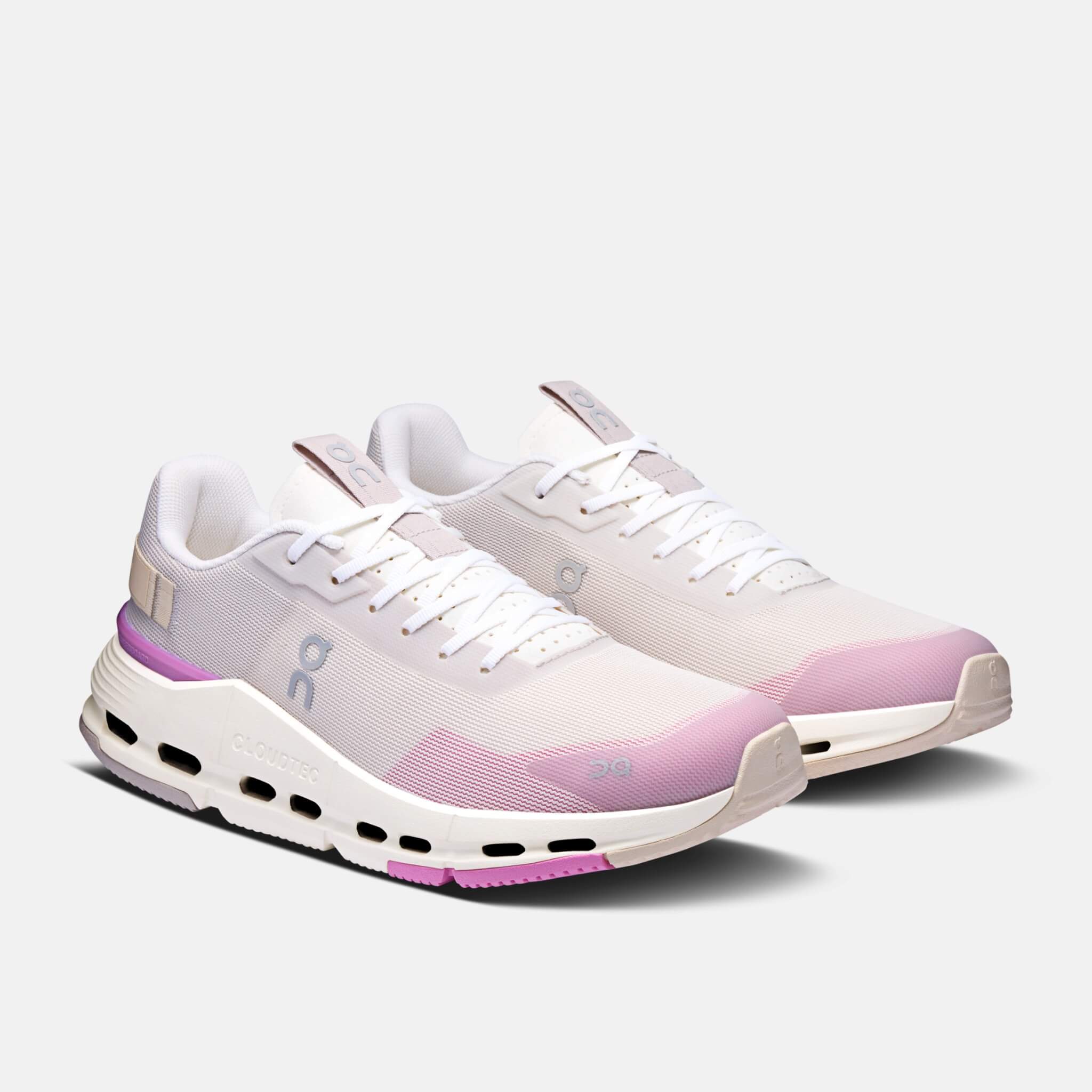 Pantofi sport casual alb-roz On Cloudnova Form 2 de damă