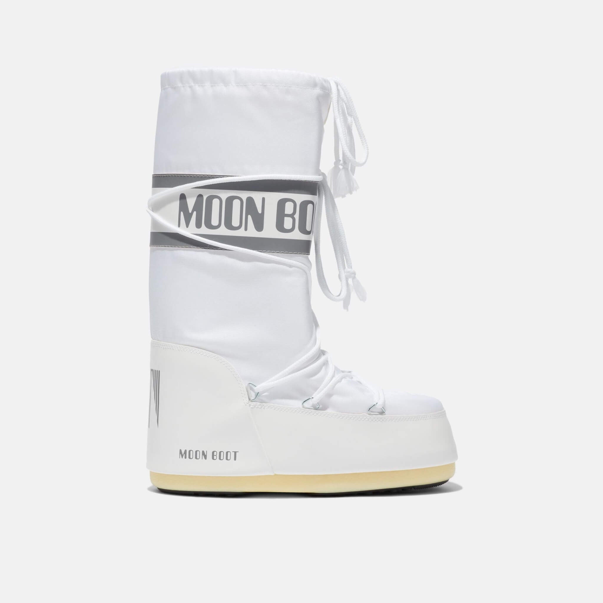 Cizme de iarnă albe Moon Boot Icon Nylon de damă