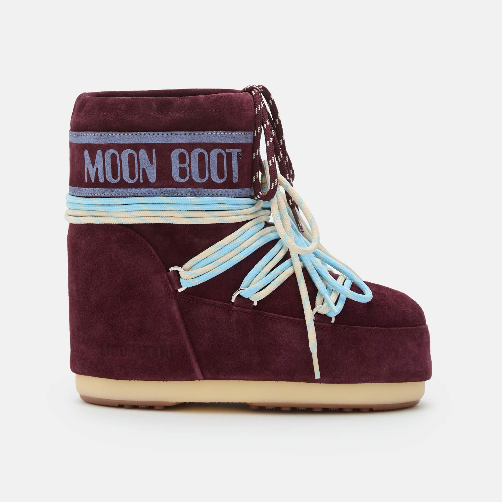 Cizme de iarnă vișinii Moon Boot Icon Low Suede Laces de damă