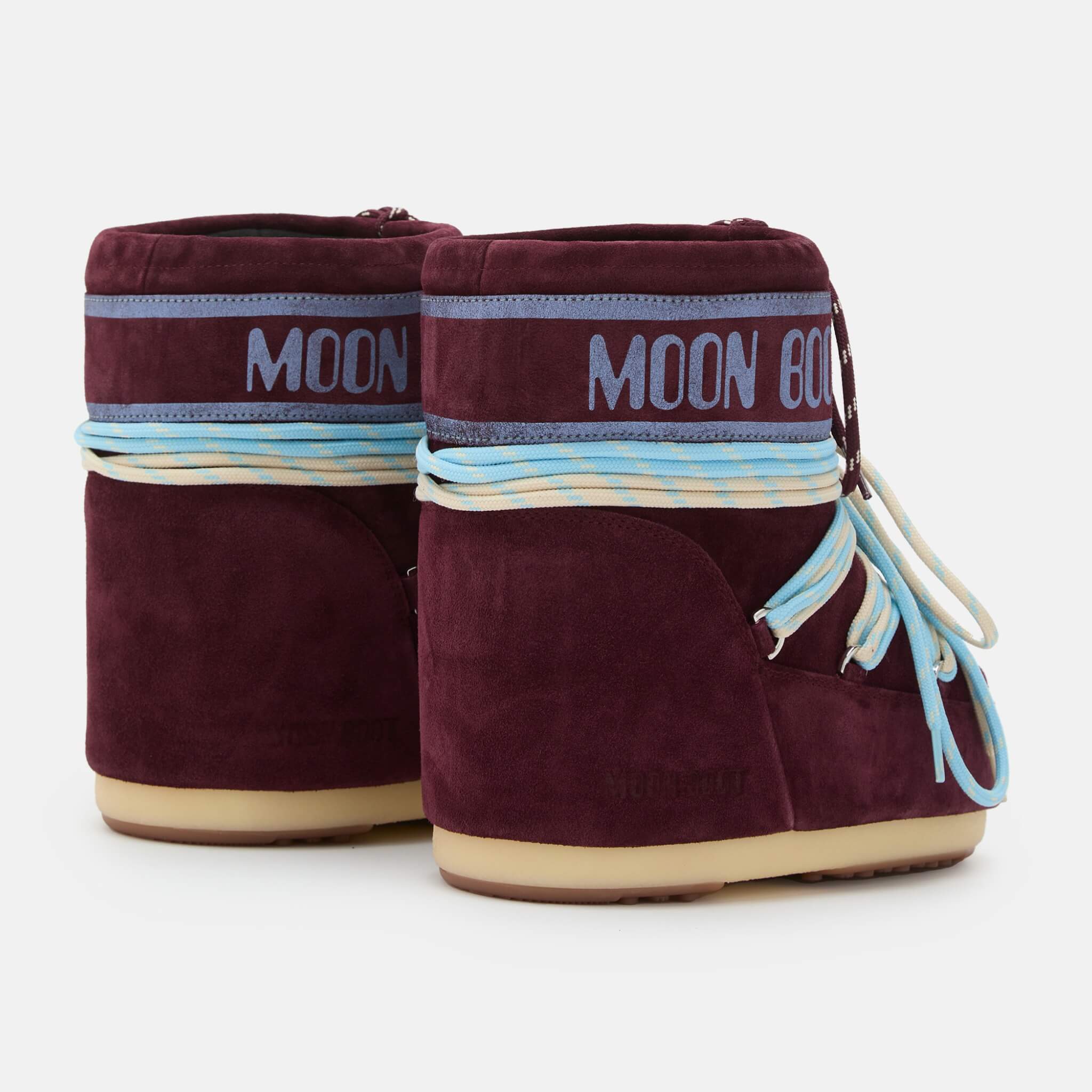 Cizme de iarnă vișinii Moon Boot Icon Low Suede Laces de damă