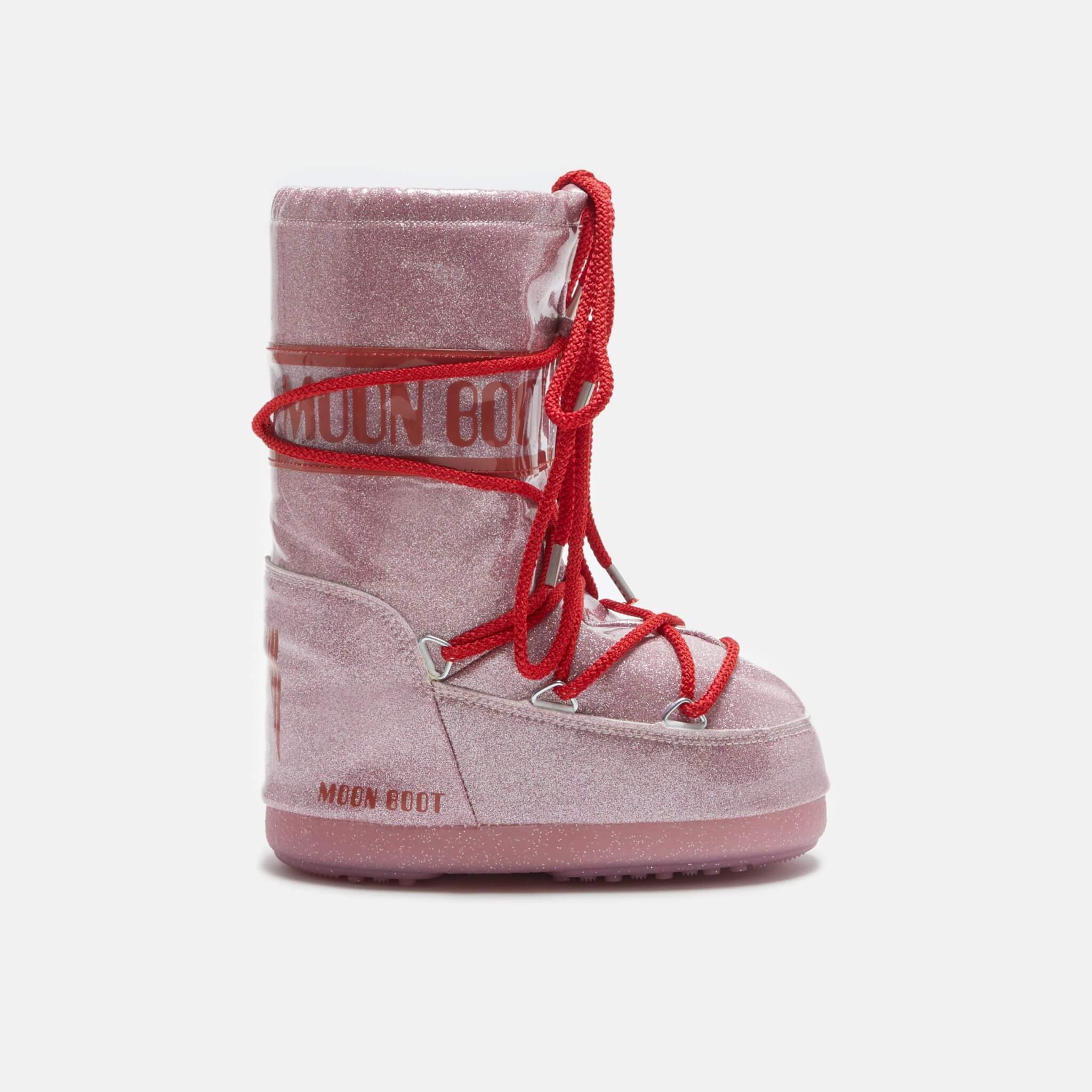 Cizme de iarnă roz Moon Boot Icon Glitter copii