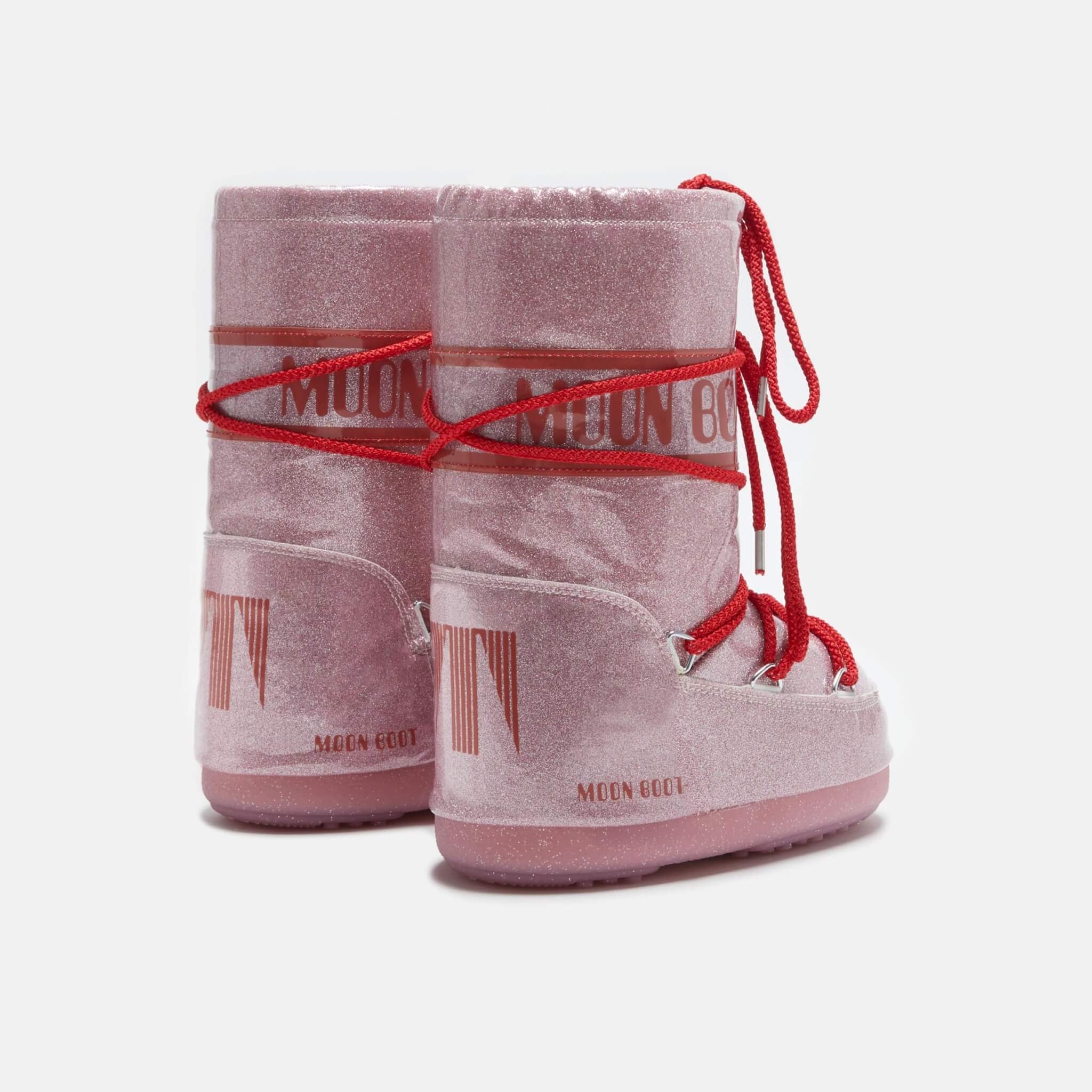 Cizme de iarnă roz Moon Boot Icon Glitter copii