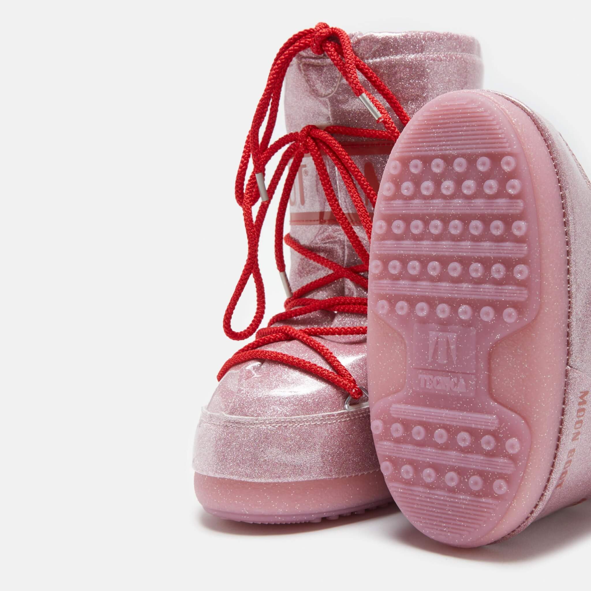 Cizme de iarnă roz Moon Boot Icon Glitter copii