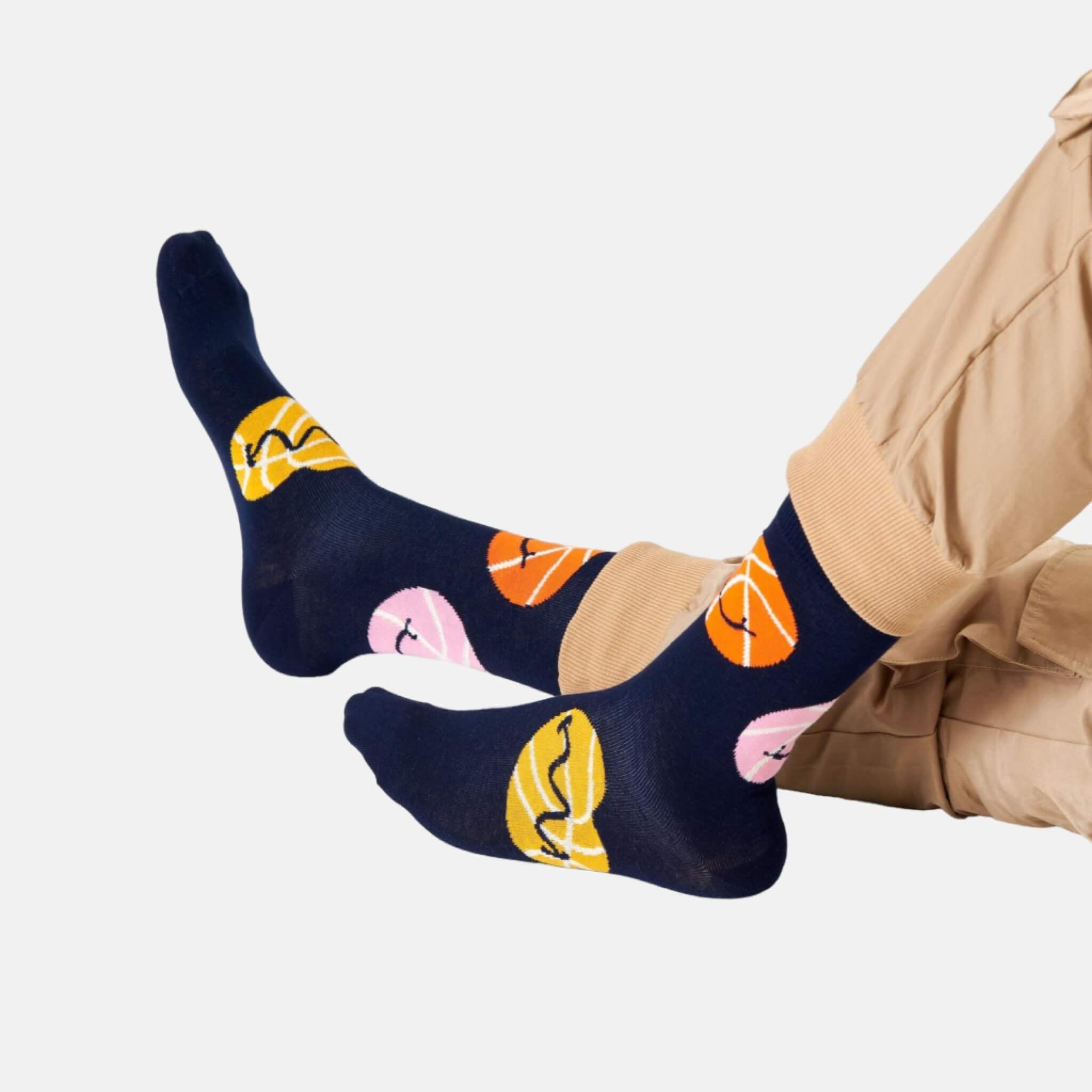 Șosete albastre Happy Socks cu mingi, model Balls