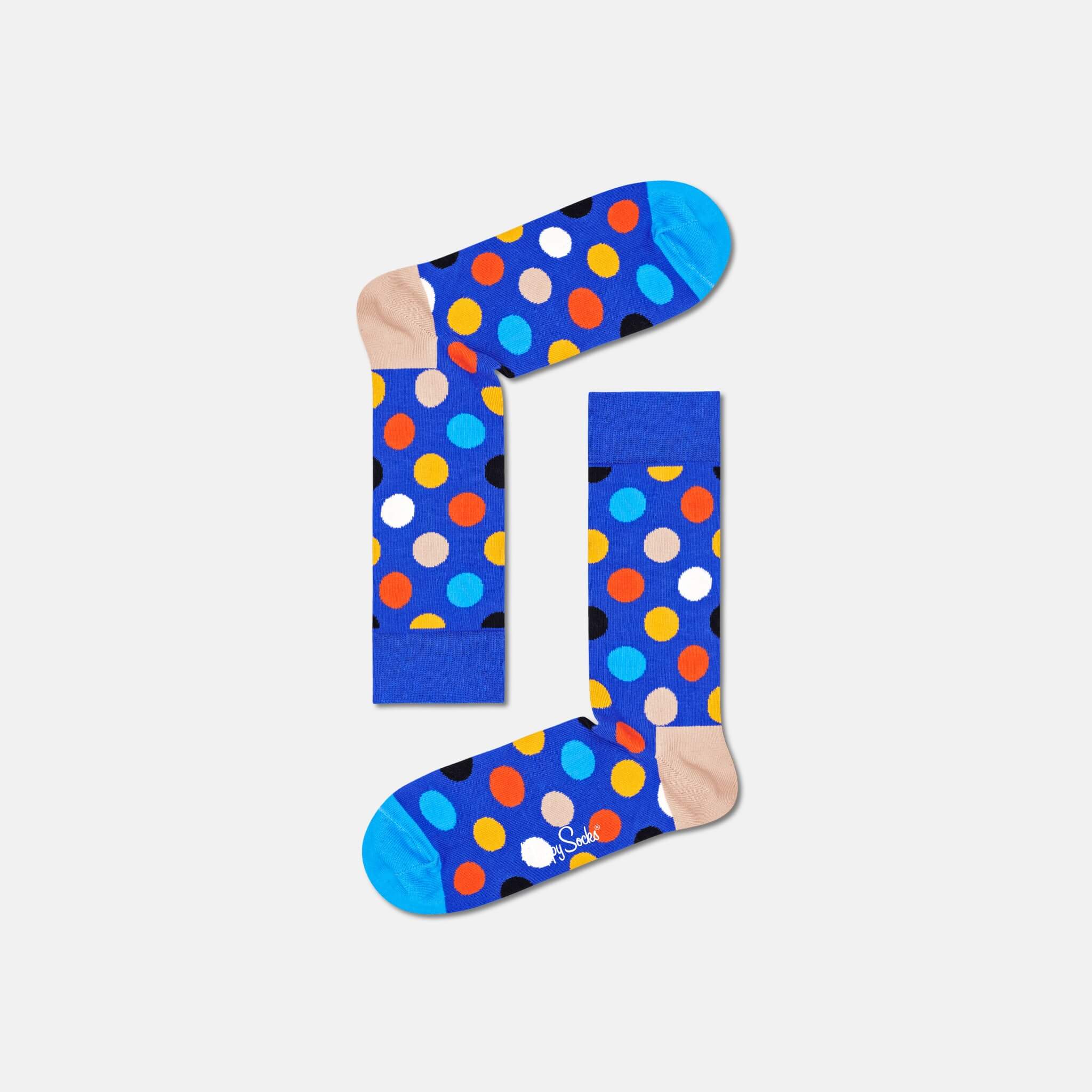 Șosete albastre Happy Socks cu buline, model Big Dot 3