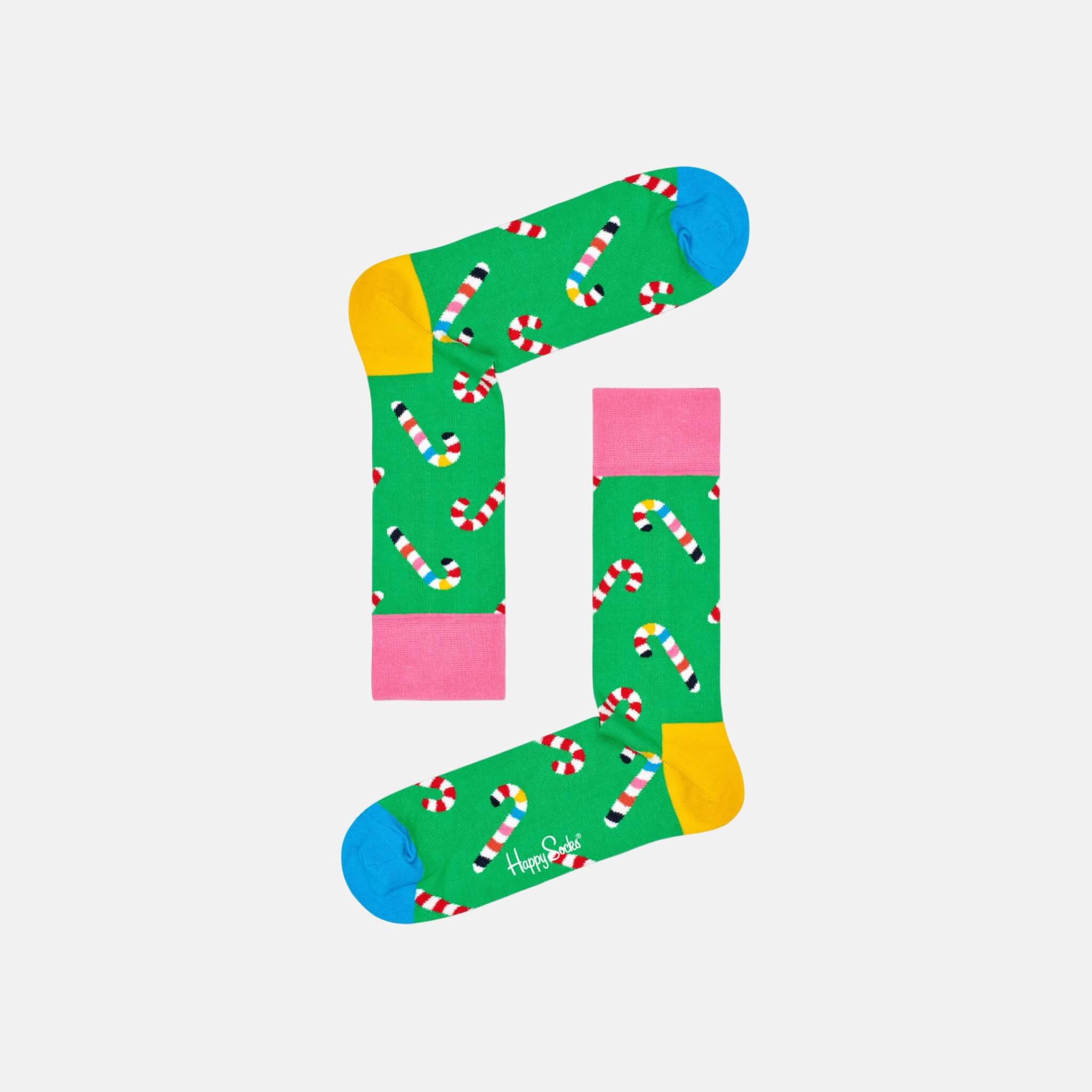 Șosete verzi Happy Socks cu vată de zahăr, model Candy Cane