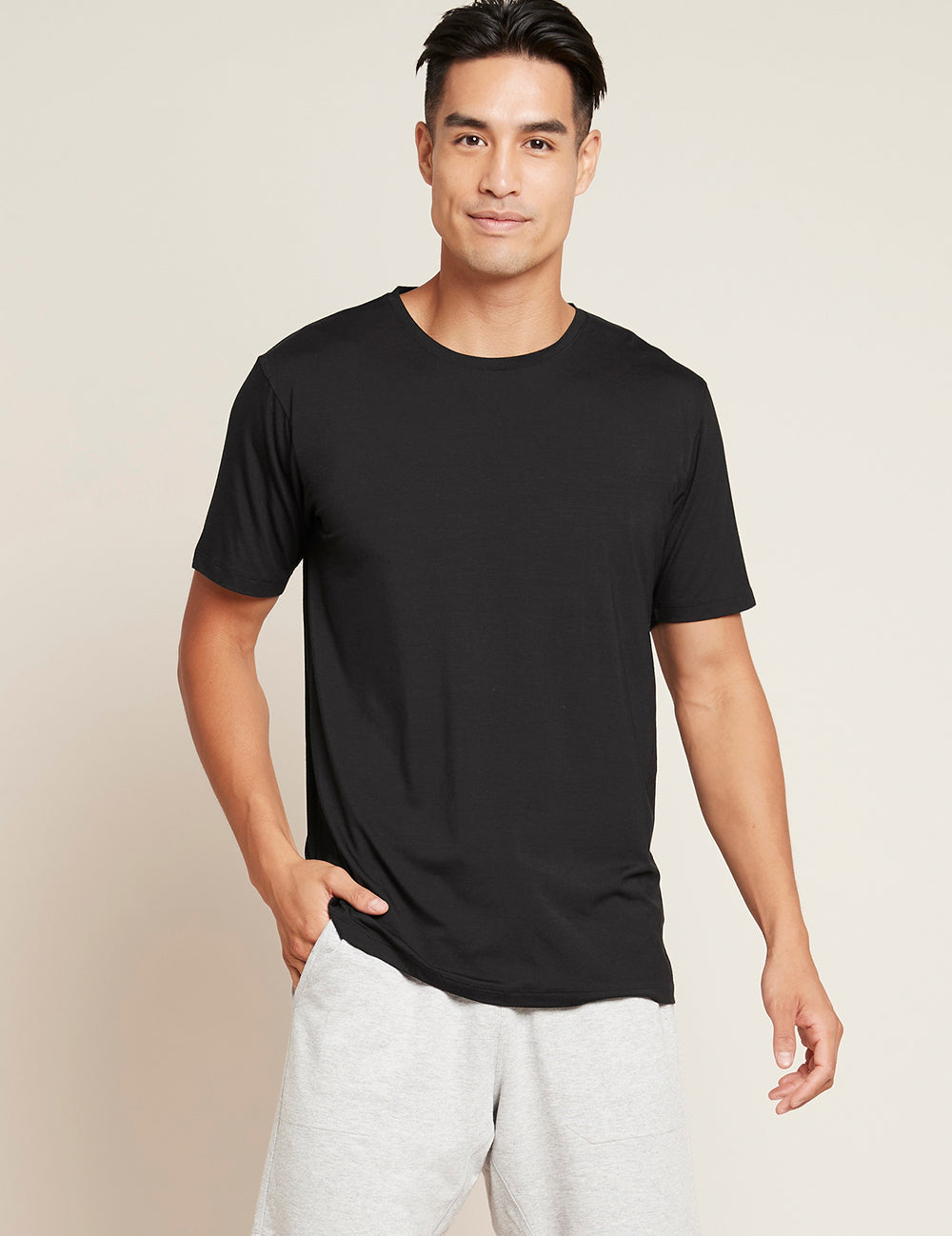 Tricou negru Boody Crew Neck T-shirt bărbați