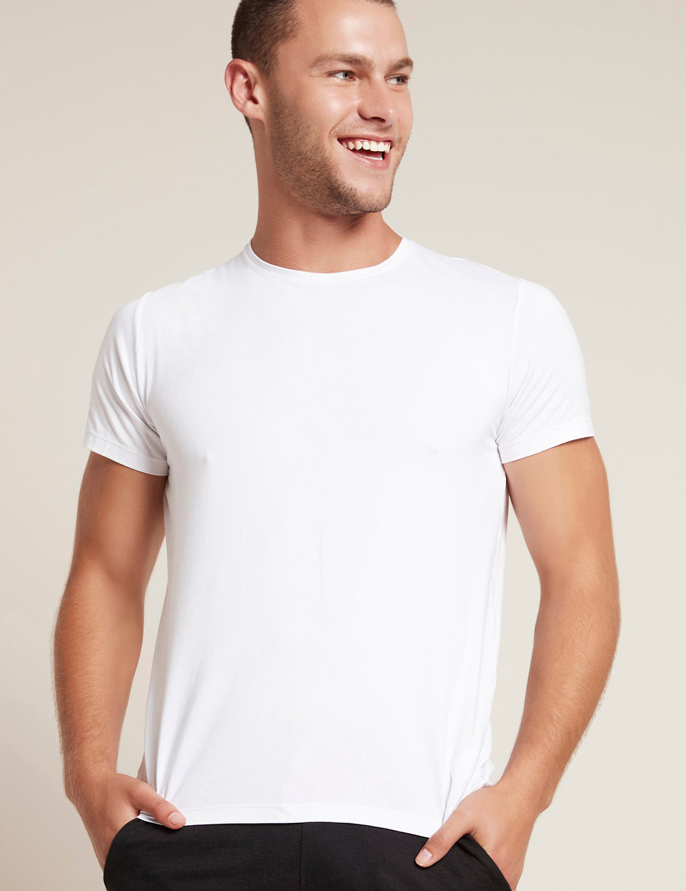 Tricou alb Boody Crew Neck T-shirt bărbați