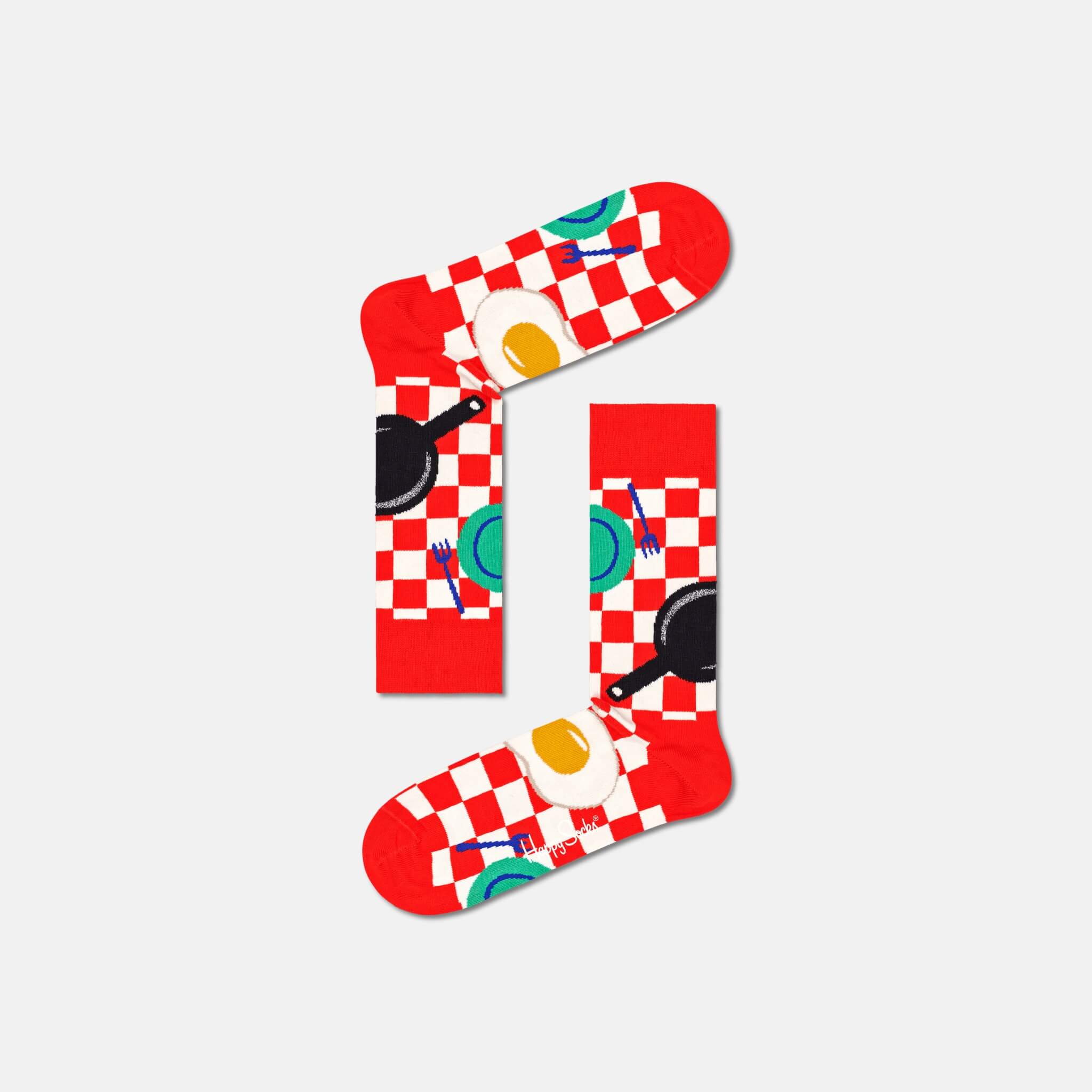 Șosete roșu-alb Happy Socks cu ou, model Early Bird
