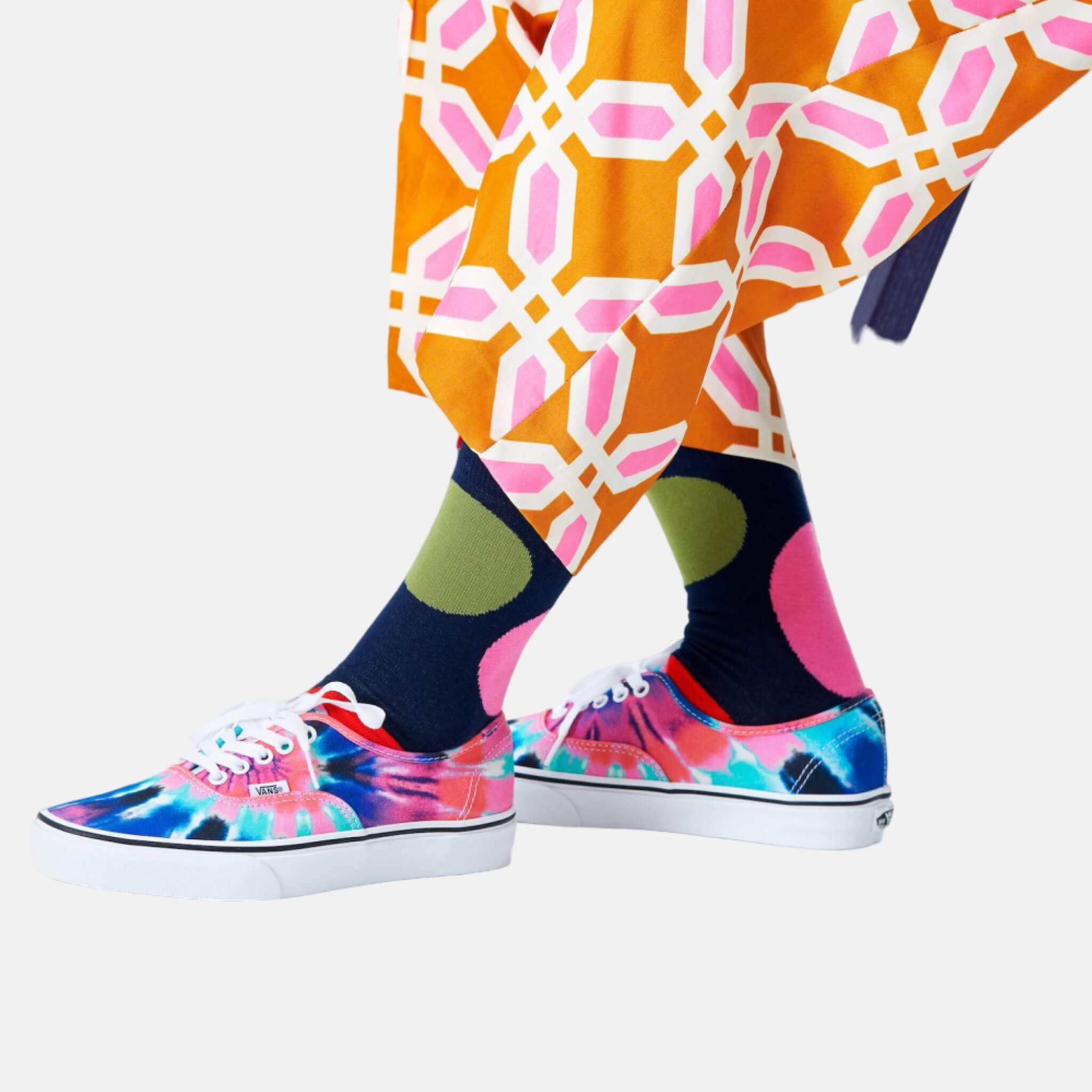 Șosete albastre Happy Socks cu buline mari, model Jumbo Dot 1
