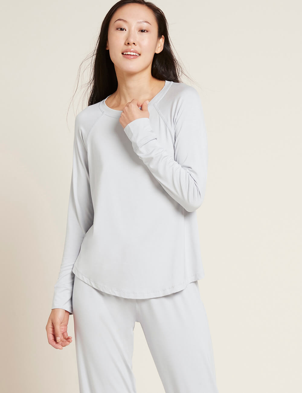 Tricou gri deschis Boody Goodnight Raglan Sleep Top de damă