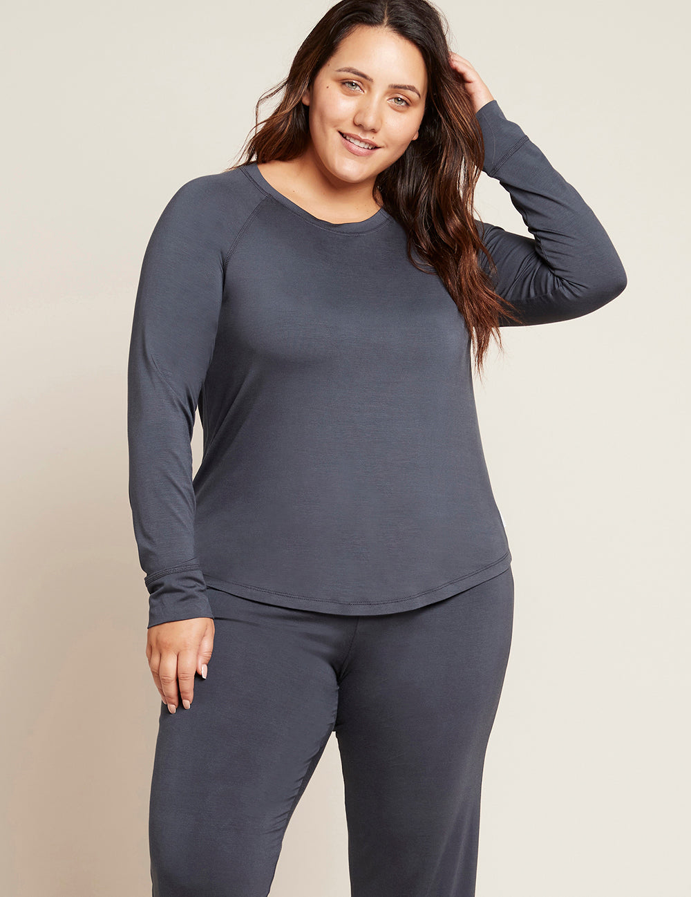 Tricou gri Boody Goodnight Raglan Sleep Top de damă