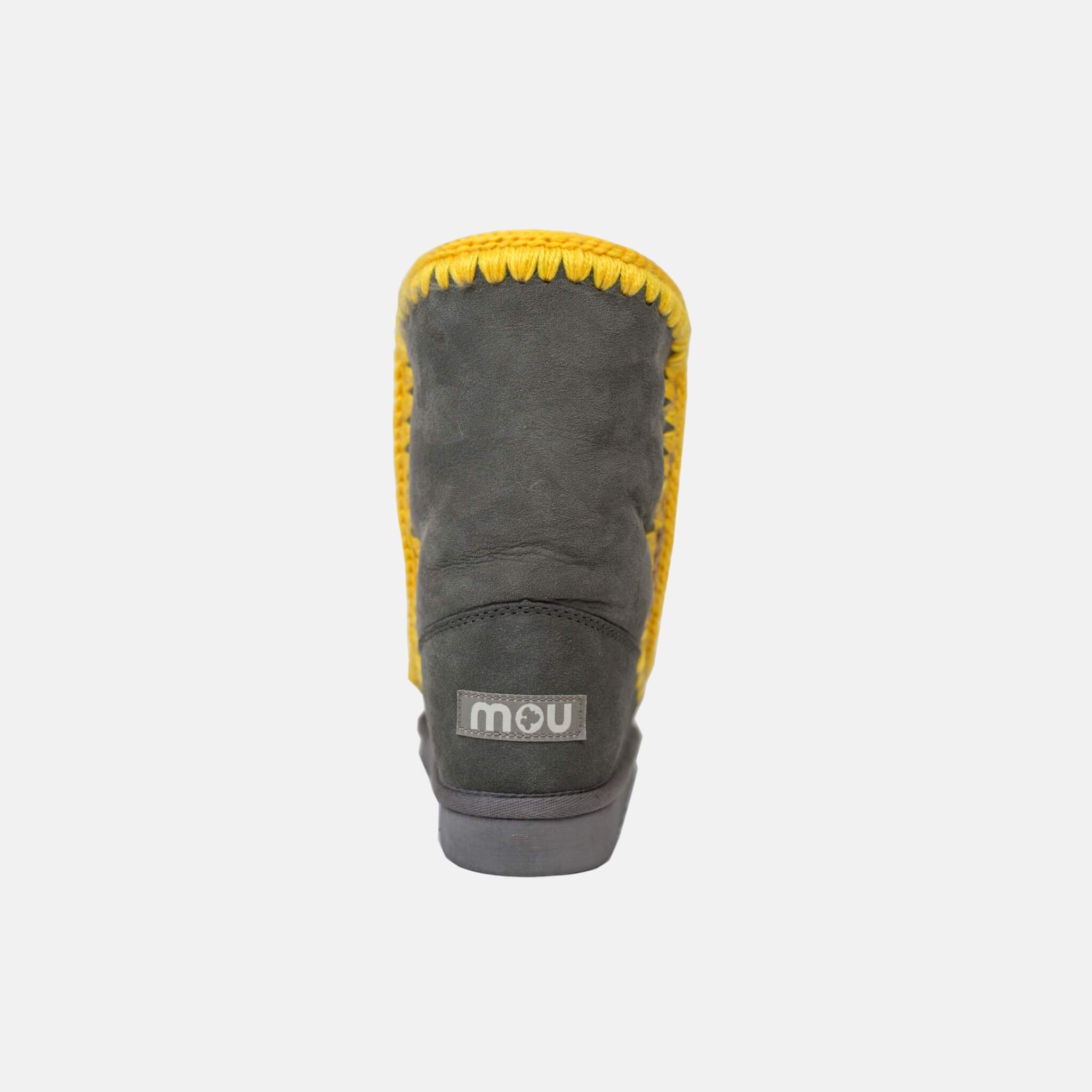 Ghete din lână gri Mou Eskimo two-colorways stitching de damă
