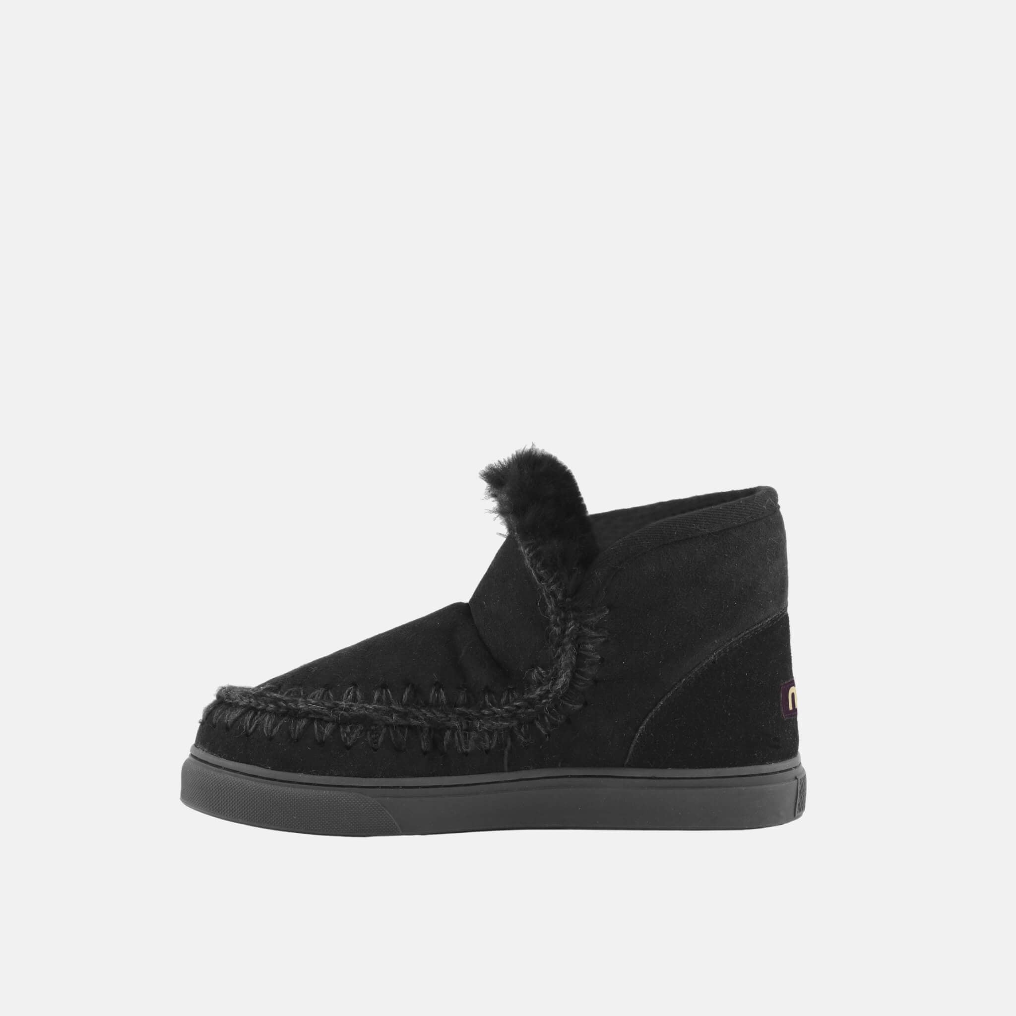 Ghete din lână negre Mou Eskimo Sneaker de damă