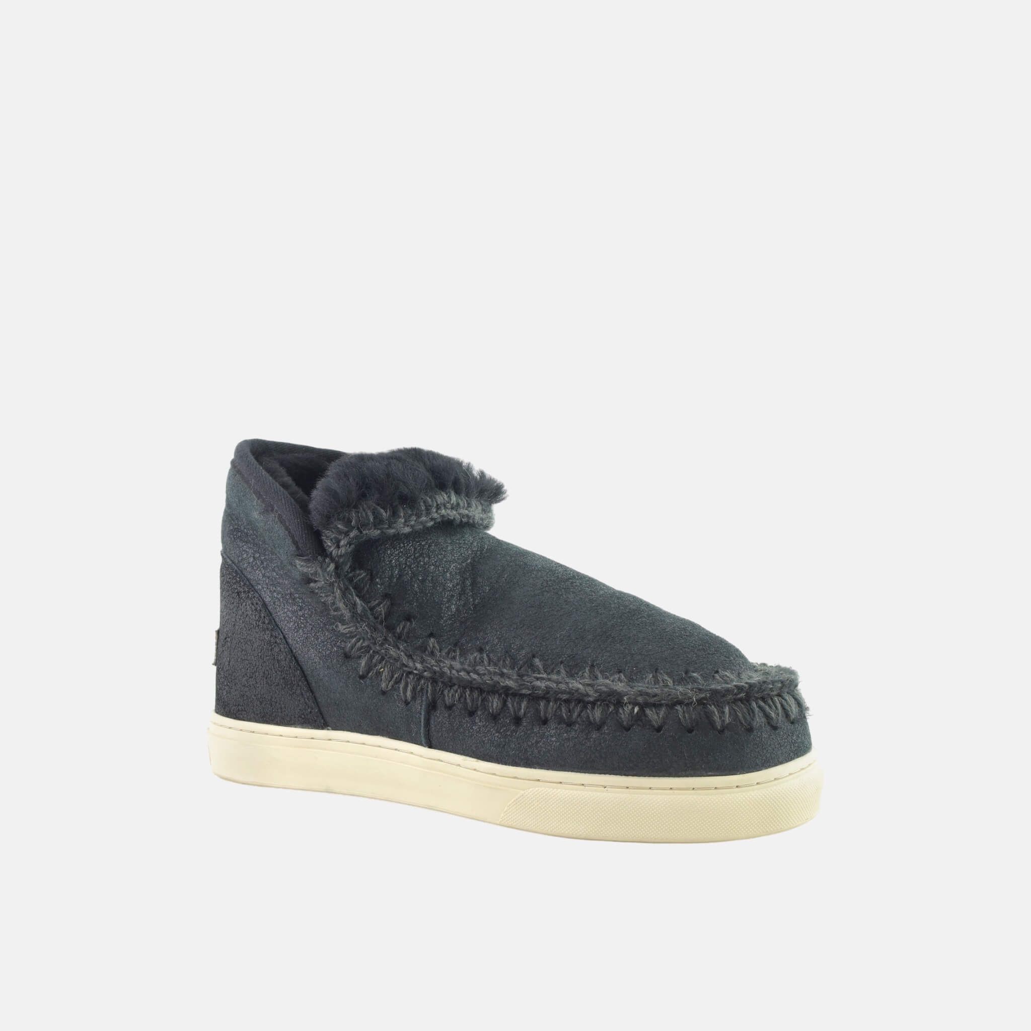 Ghete din lână gri închis Mou Eskimo Sneaker de damă