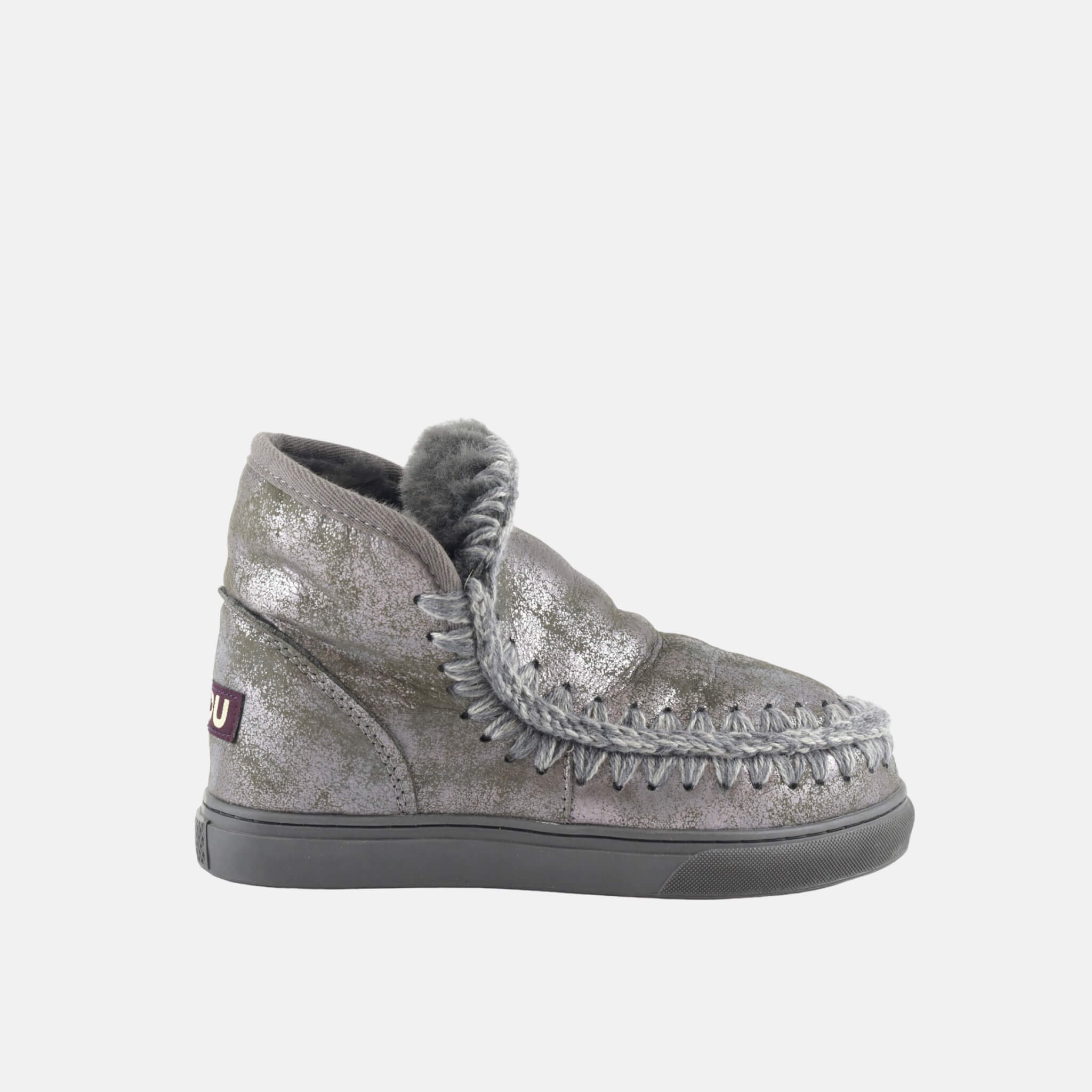 Ghete din lână argintii Mou Eskimo Sneaker de damă