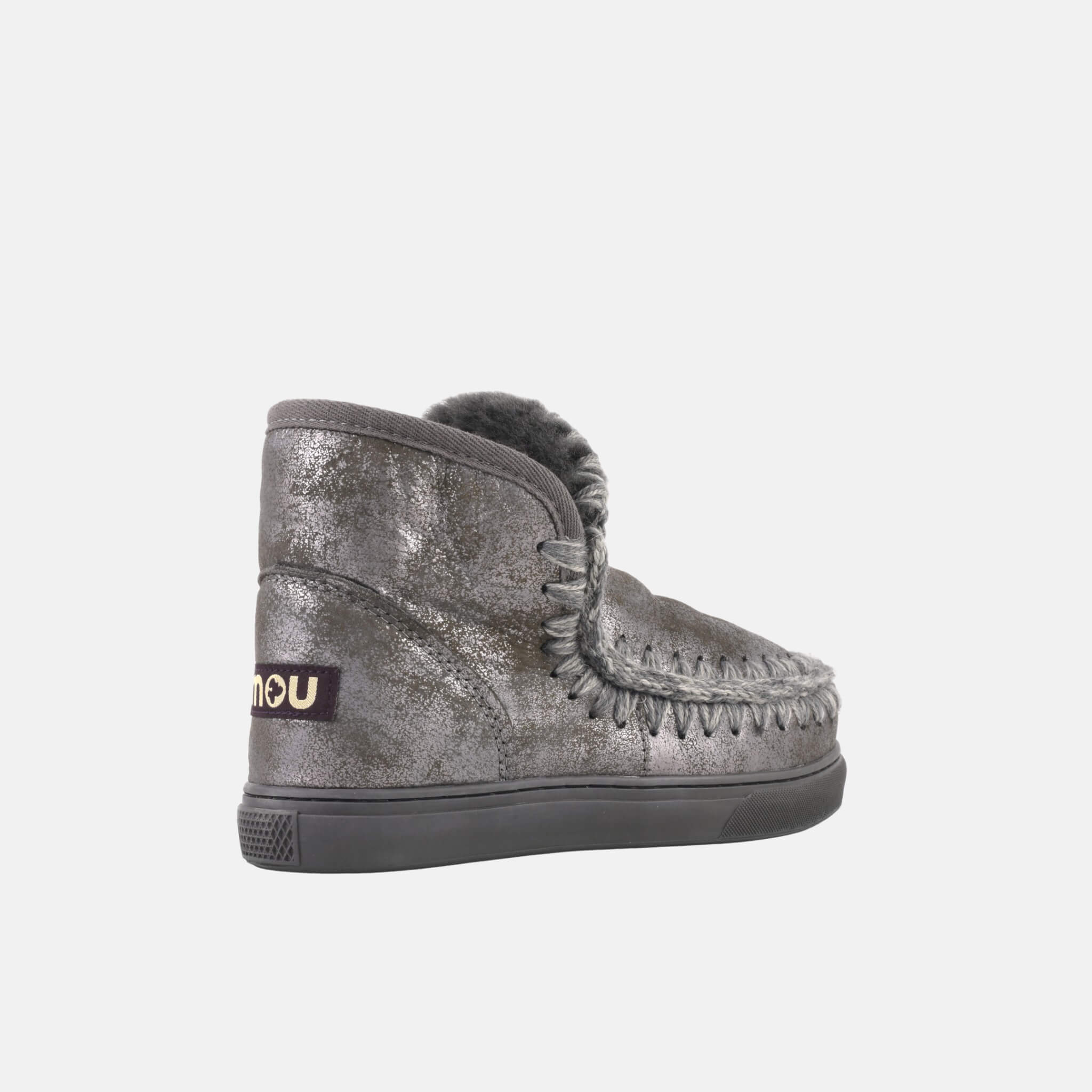 Ghete din lână argintii Mou Eskimo Sneaker de damă