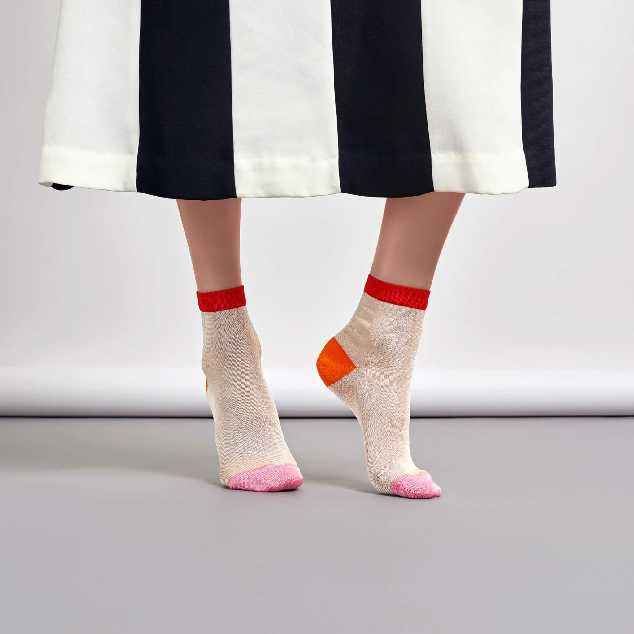 Șosete crem Happy Socks Grace de damă // colecția Hysteria