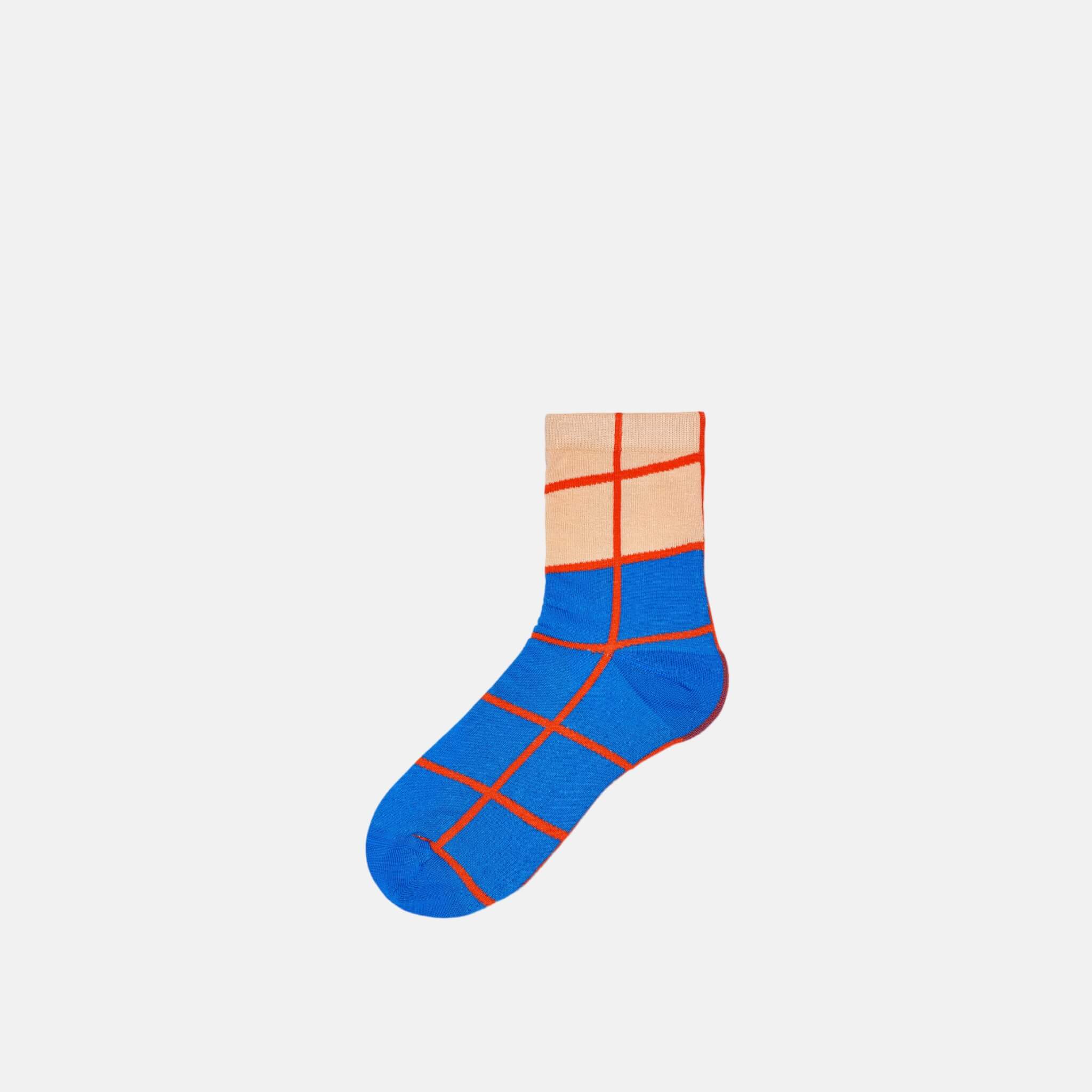 Șosete albastru-portocaliu Happy Socks Karen de damă // colecția Hysteria