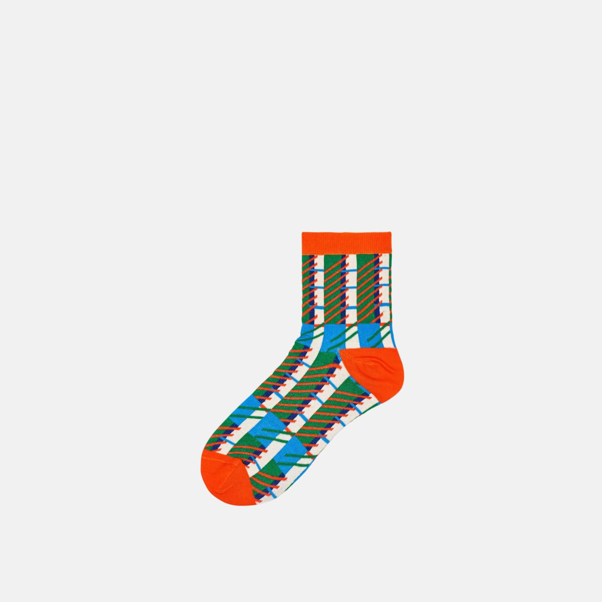 Șosete portocaliu-verde Happy Socks Magda de damă // colecția Hysteria