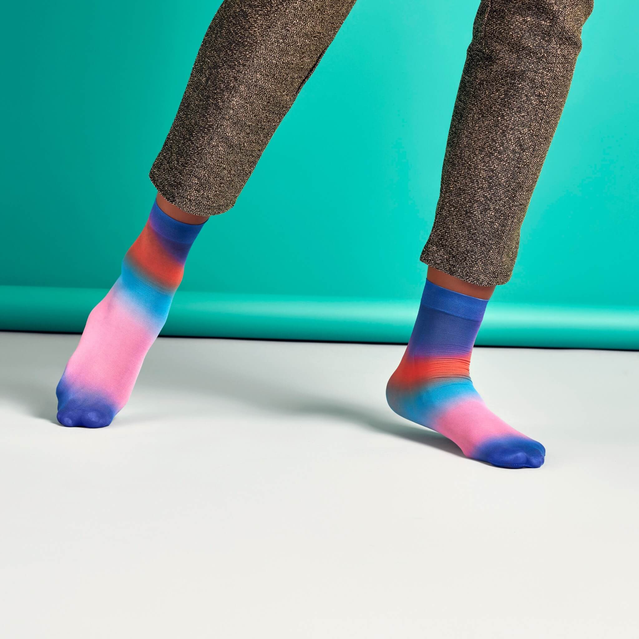 Șosete roz-albastru Happy Socks Mia de damă // colecția Hysteria