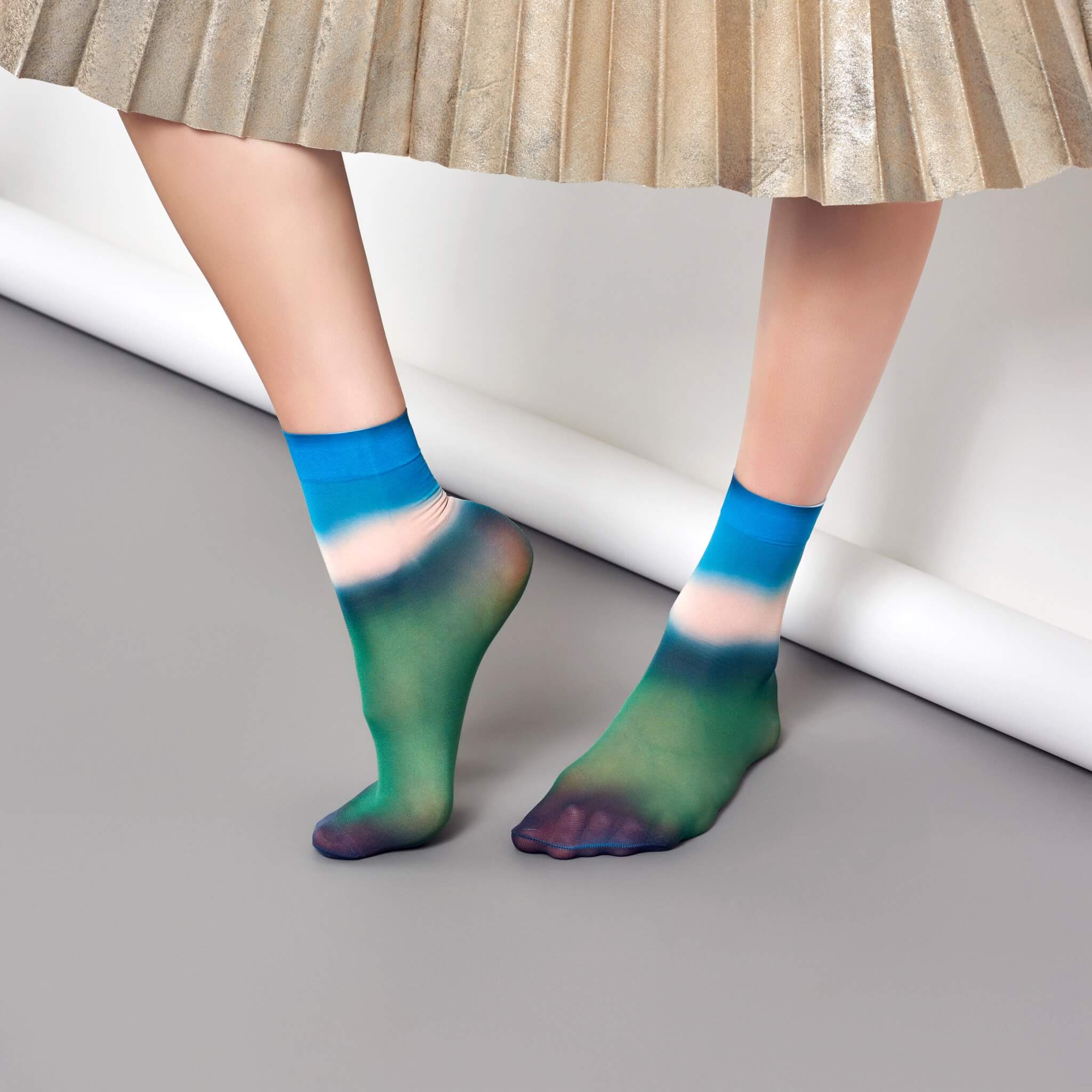 Șosete verde-albastru Happy Socks Mia de damă // colecție Hysteria