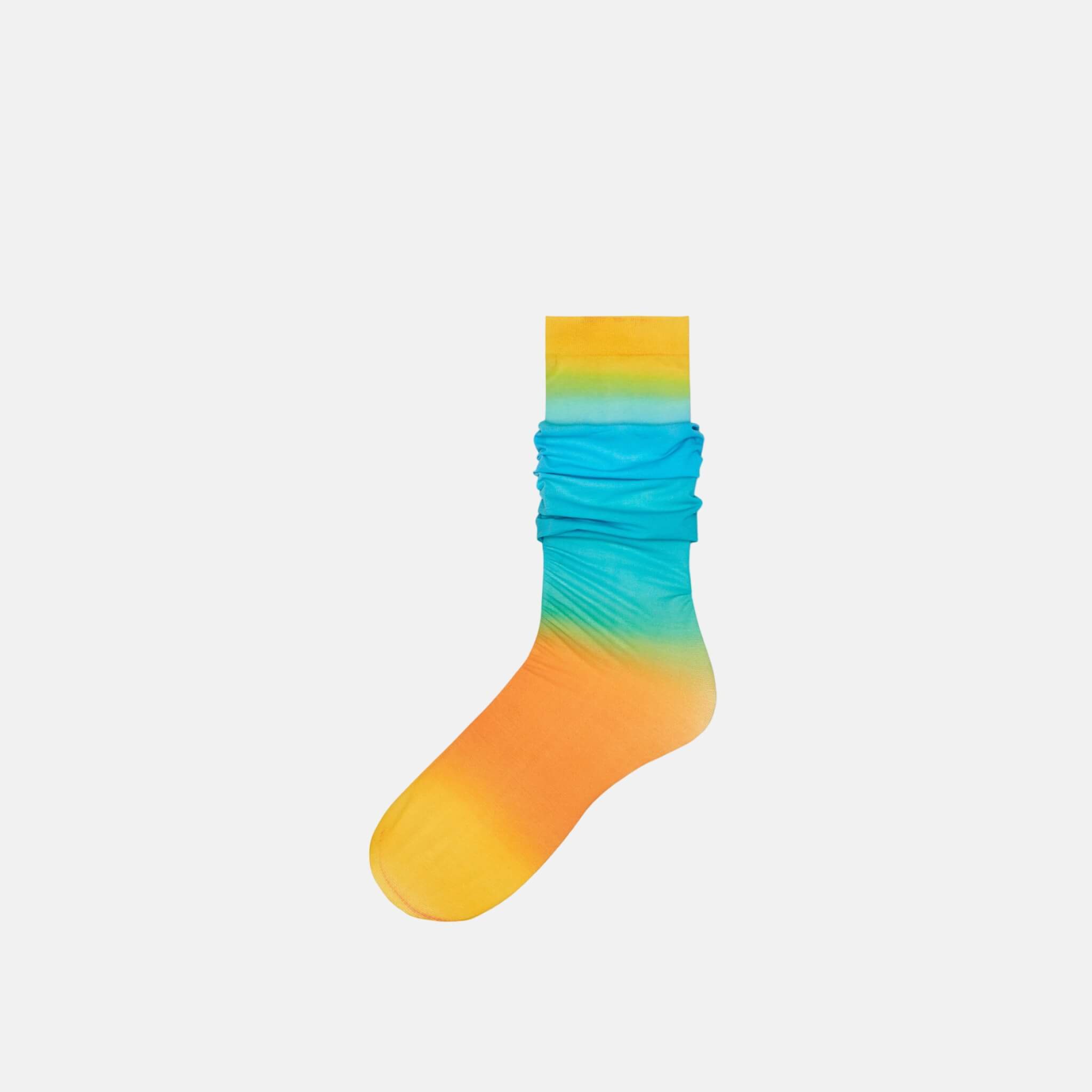 Șosete lungi albastru-galben Happy Socks Mia de damă // colecție Hysteria