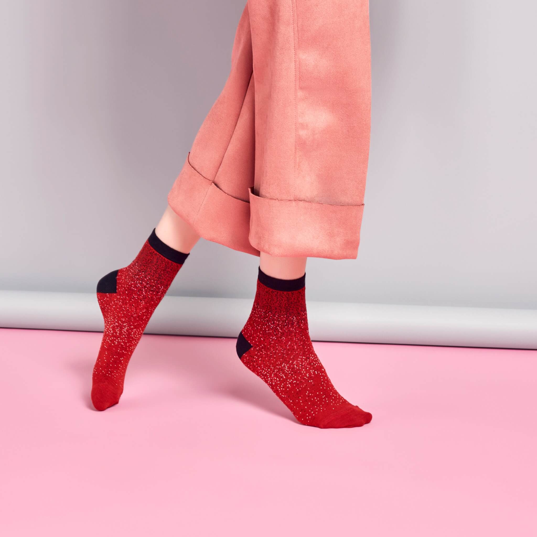 Șosete roșii Happy Socks Poppy de damă // colecție Hysteria