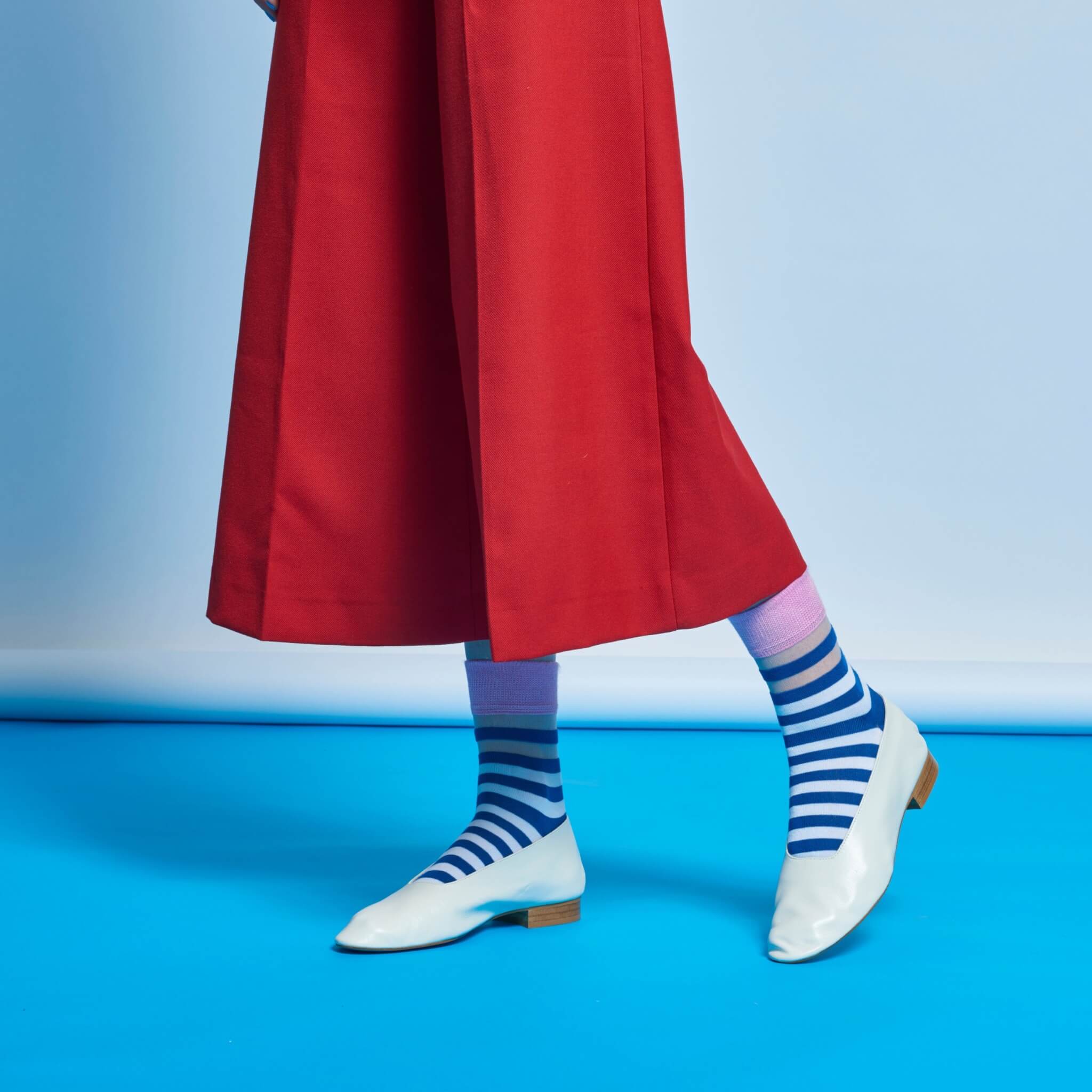Șosete albastru-alb Happy Socks Verna de damă // colecție Hysteria
