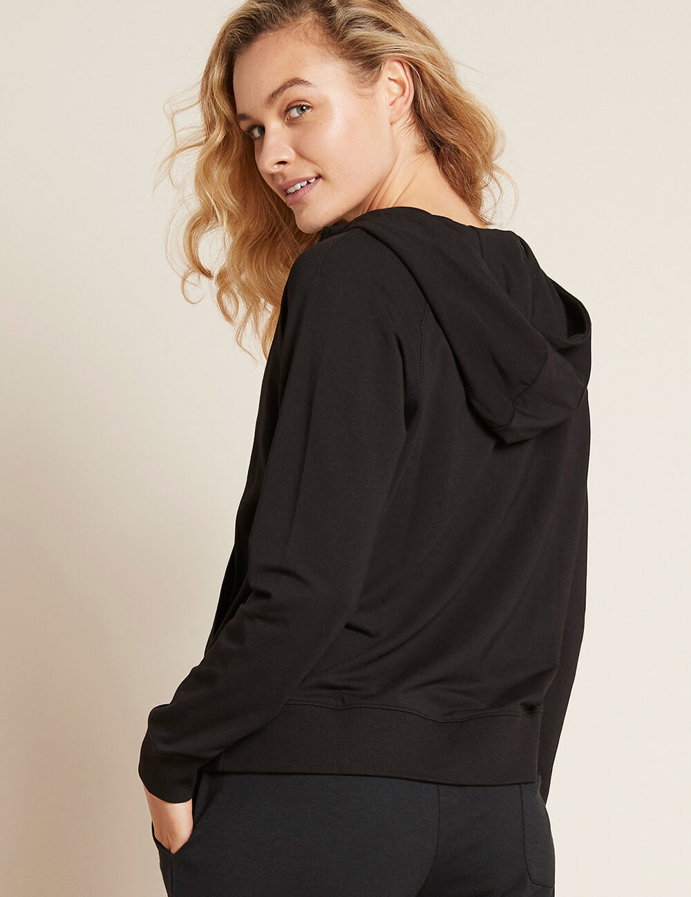 Hanorac negru Boody Weekend Zip-Up Hoodie de damă
