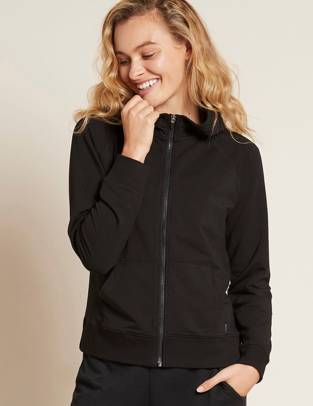 Hanorac negru Boody Weekend Zip-Up Hoodie de damă